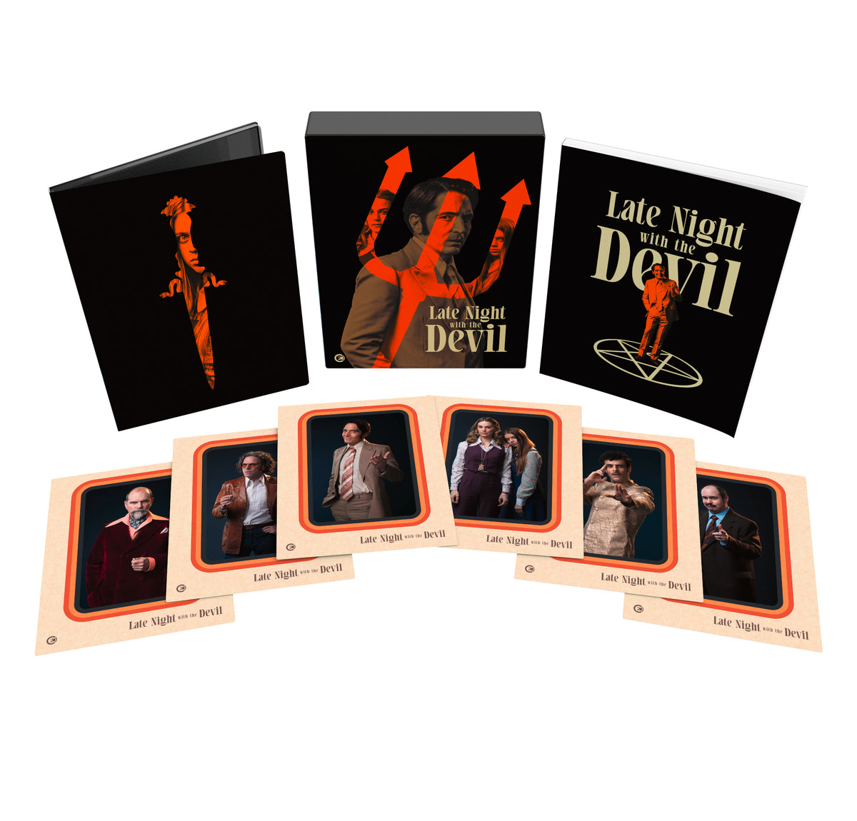 Late Night with the Devil" Blu-ray set with box and slipcovers.