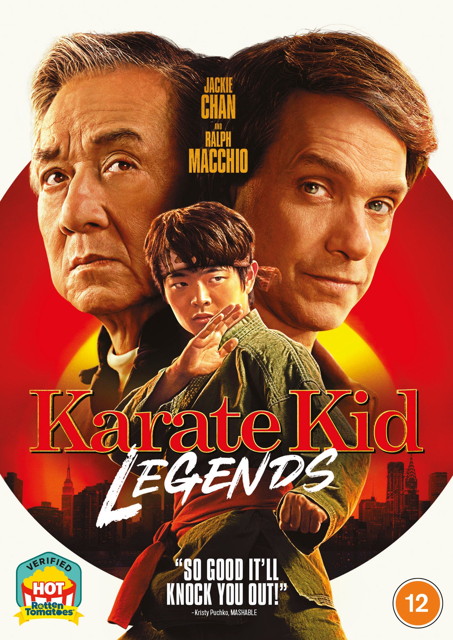DVD cover featuring Jackie Chan, Ralph Macchio, and a young karate student.
