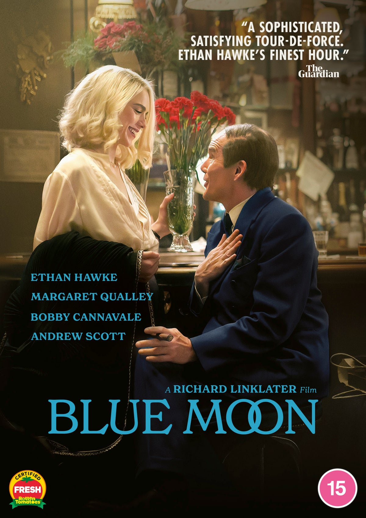Blue Moon" DVD cover featuring Ethan Hawke and Margaret Qualley.