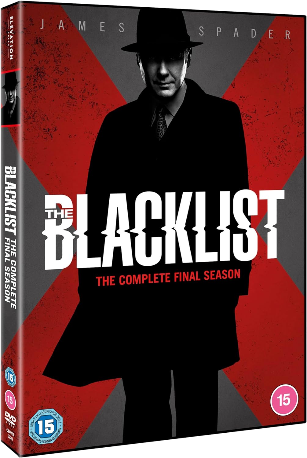 DVD cover for The Blacklist Season 10 featuring James Spader in a hat and coat.