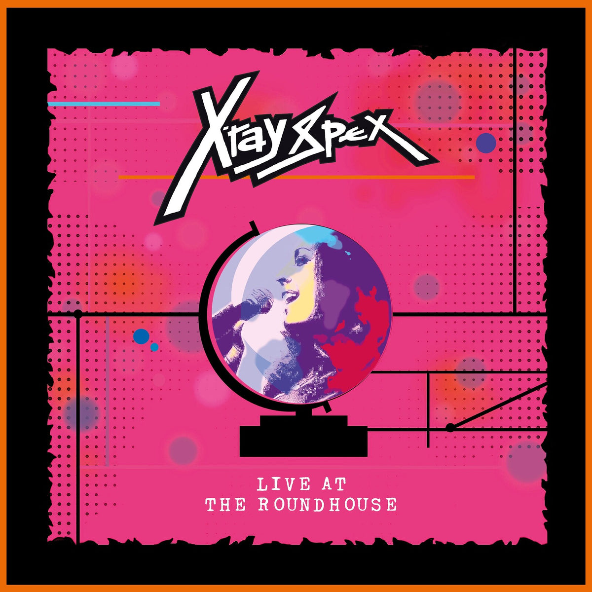 X-ray Spex album cover featuring a portrait in a pink and blue design.