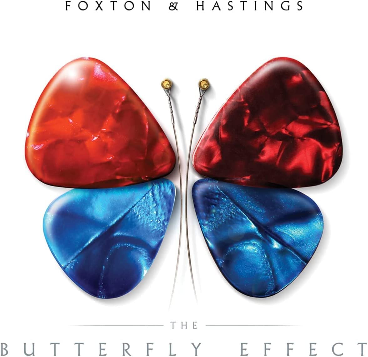 Butterfly image with red and blue wings, album art for "The Butterfly Effect".