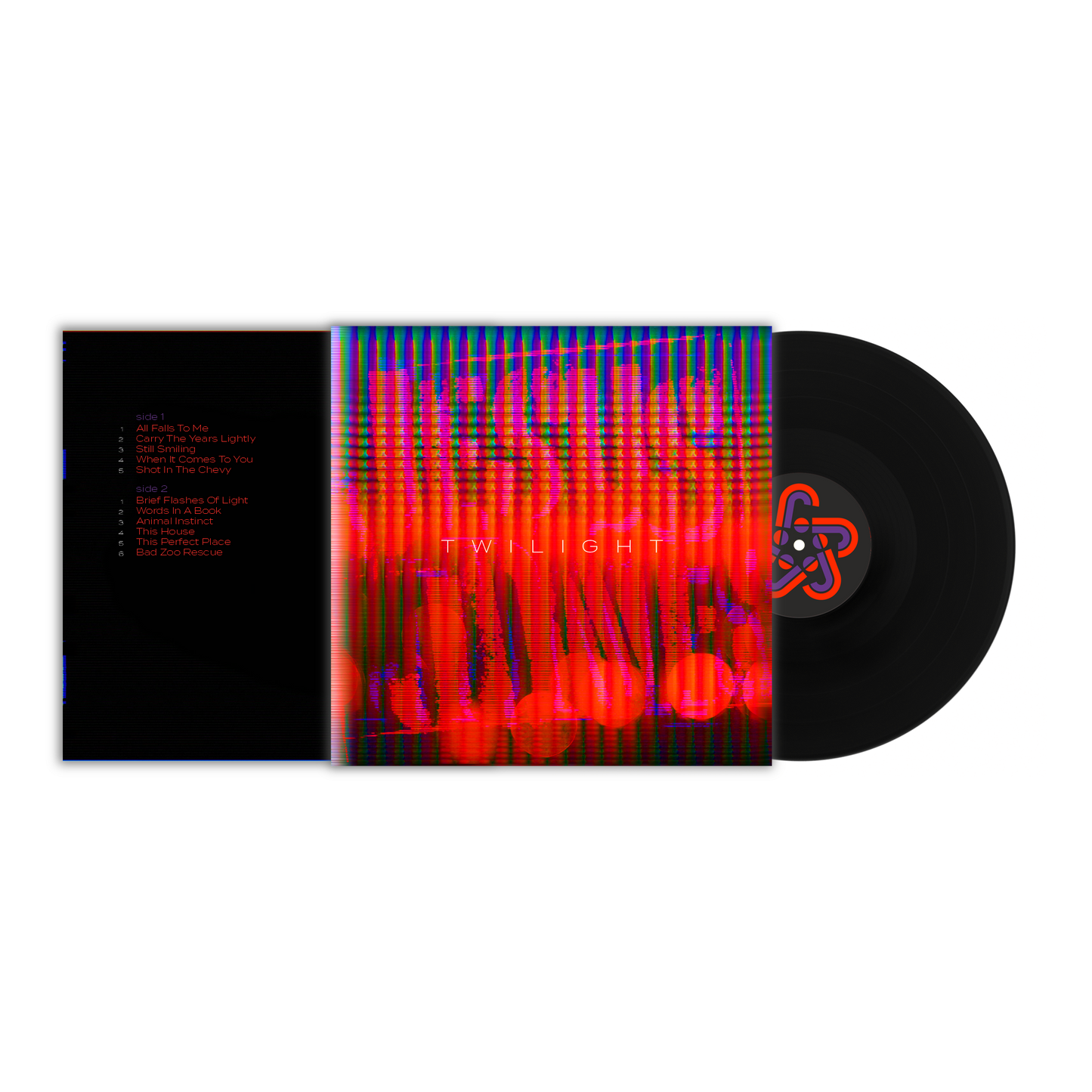 Jesus Jones’ “Twilight” vinyl record with colorful, distorted cover art.