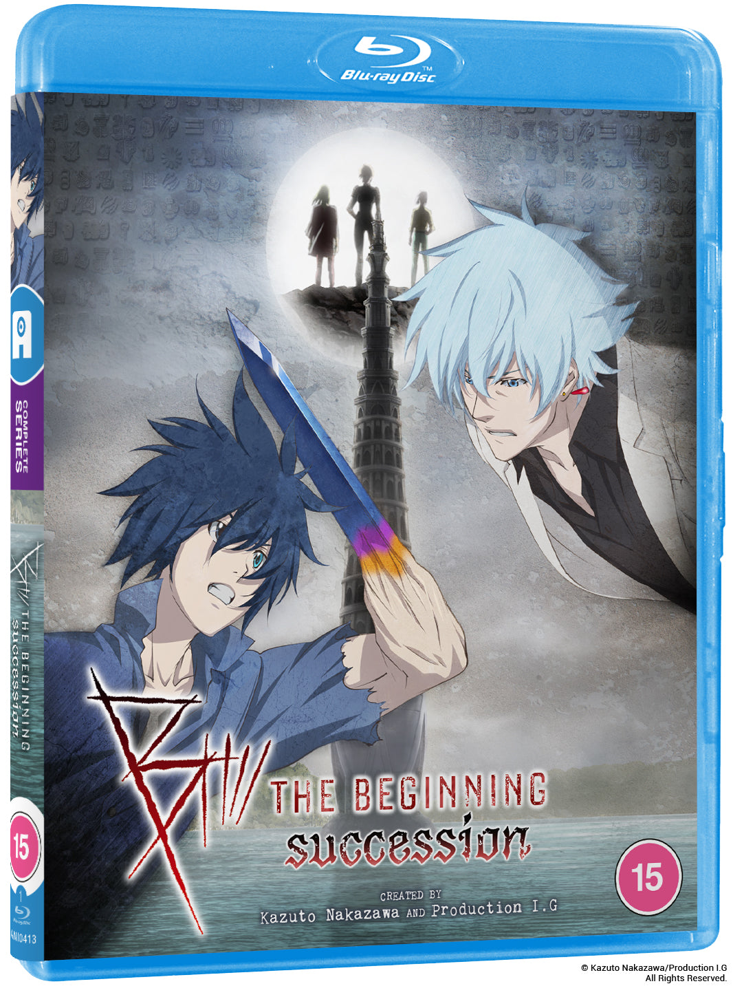 Blu-ray cover for anime "B: The Beginning Succession" featuring characters.