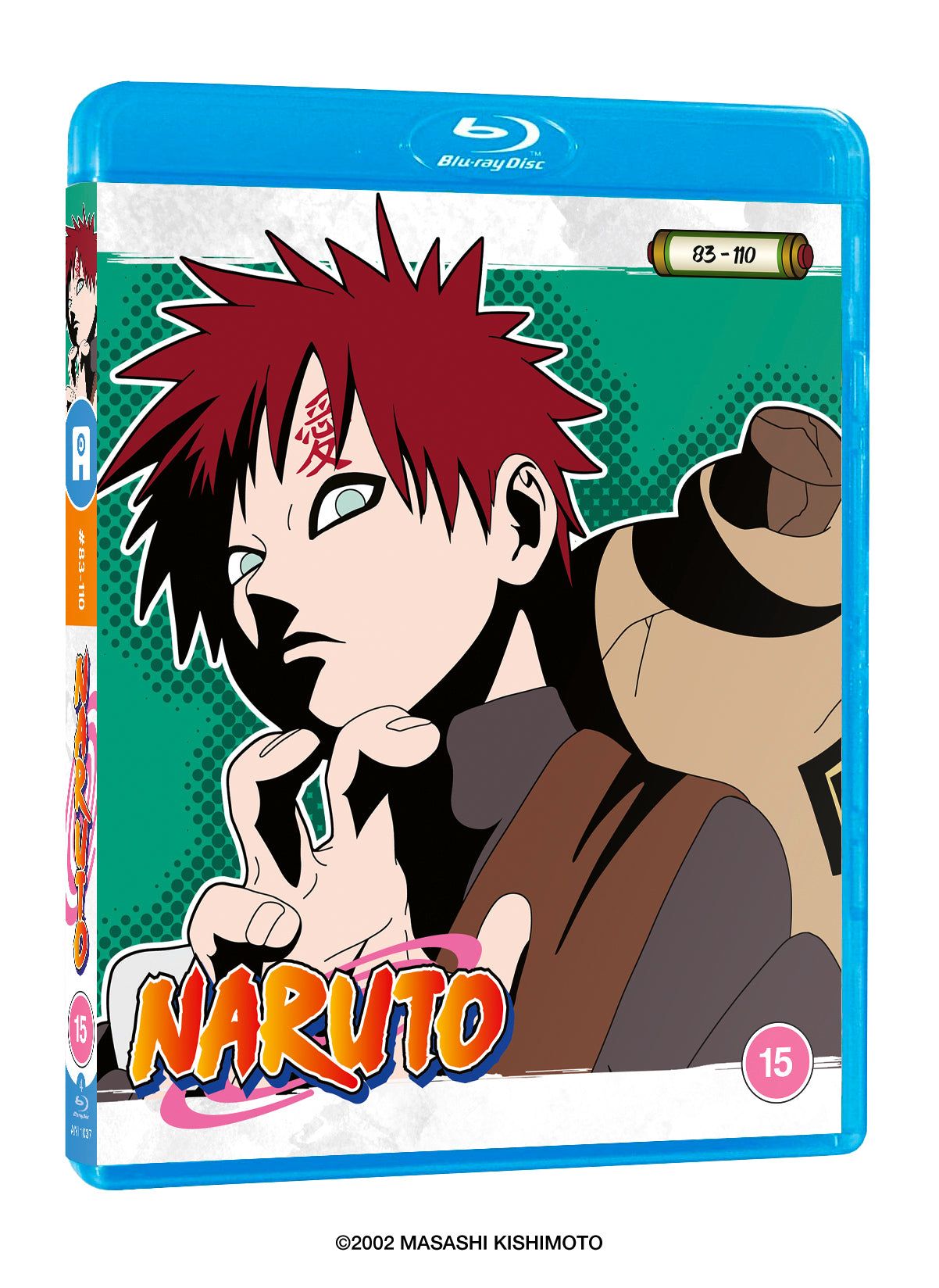 Blu-ray case for Naruto Vol. 4 featuring Gaara with red hair.