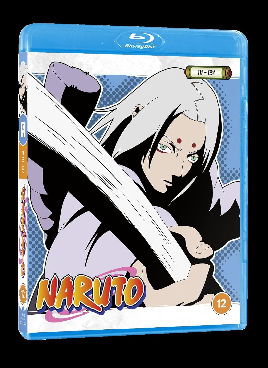 Blu-ray cover for Naruto Vol. 5 featuring a character with white hair.