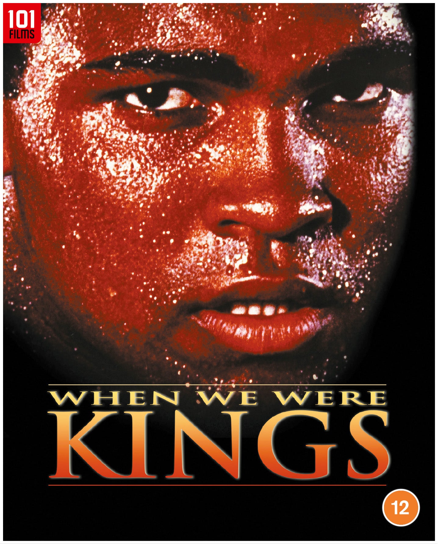 Close-up of Muhammad Ali's face on the When We Were Kings Blu-ray cover.