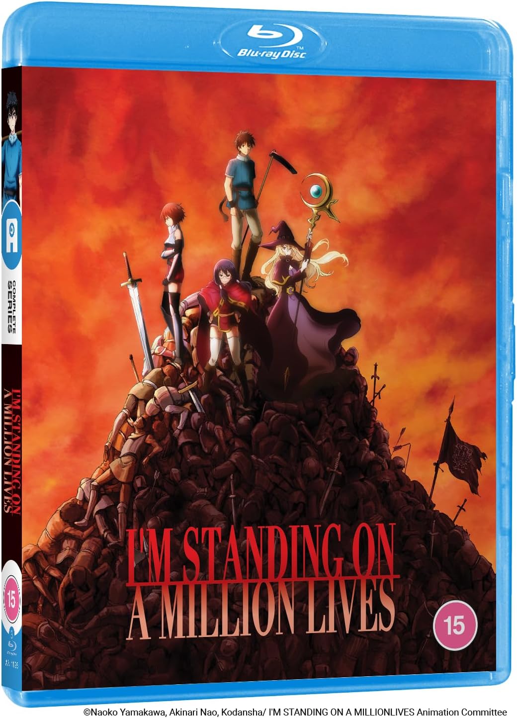 Blu-ray cover for "I’m Standing on a Million Lives" anime, characters on a hill.