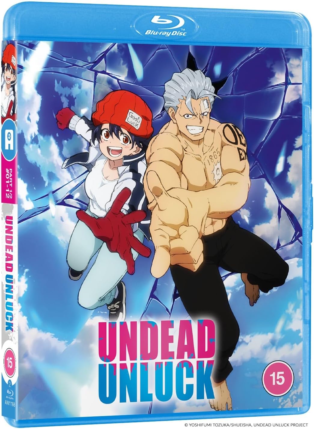 Blu-ray cover for "Undead Unluck" featuring two anime characters in action.