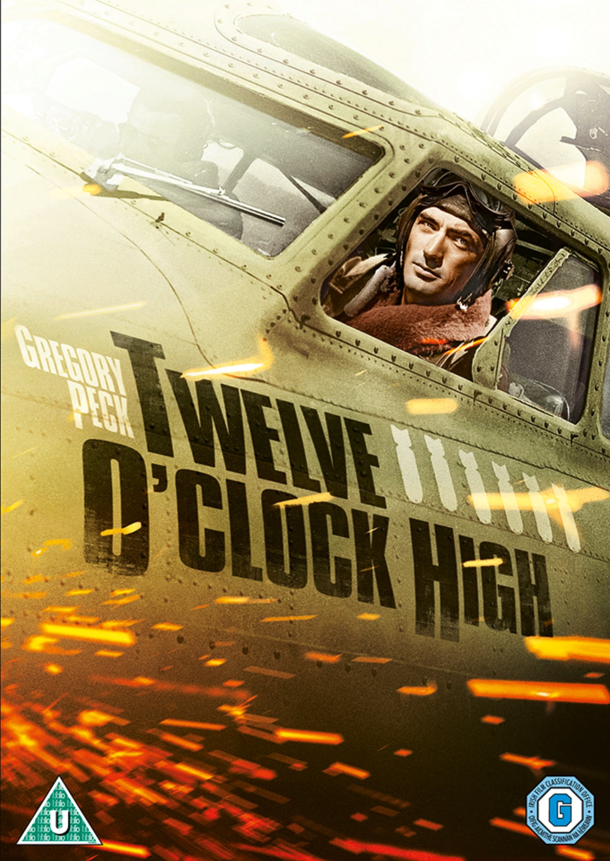 DVD cover for “12 O’clock High” featuring a pilot in a fighter plane.