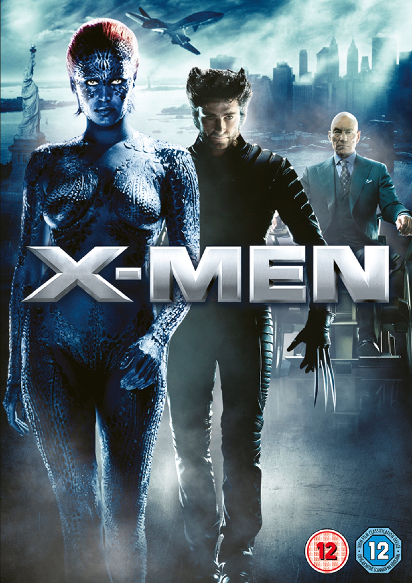 DVD cover featuring Mystique, Wolverine, and Professor X against a New York City background.
