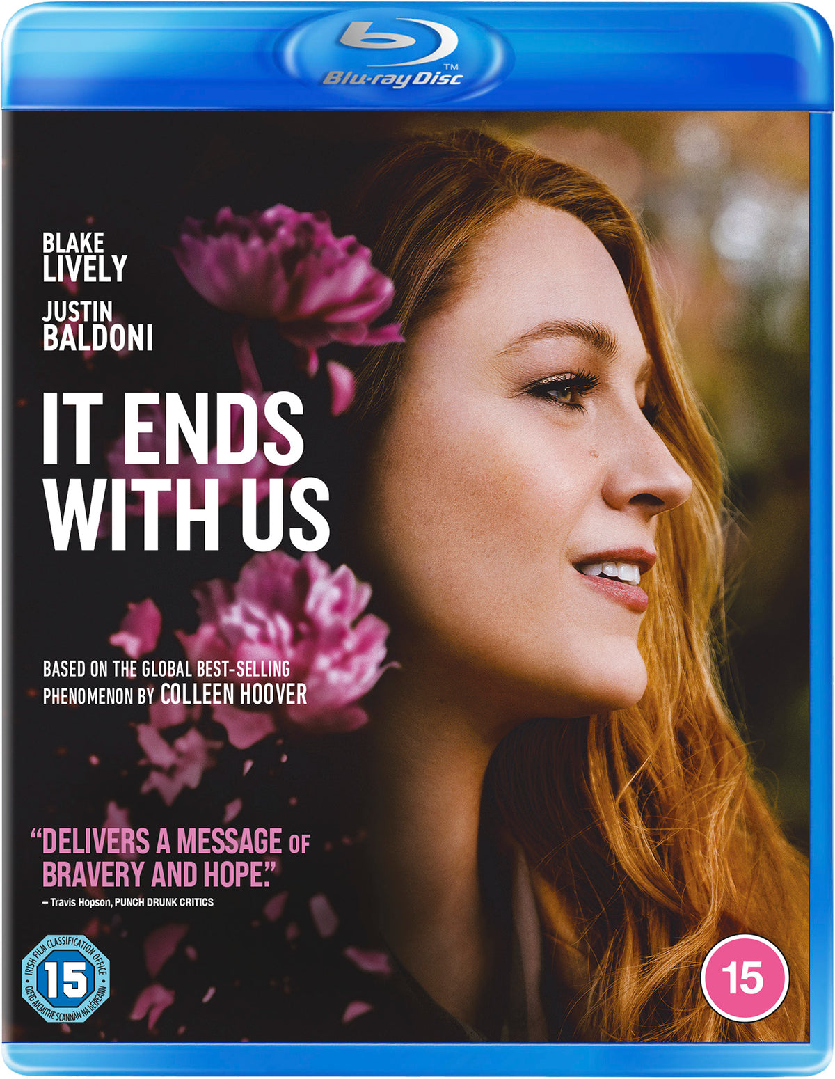It Ends With Us" Blu-ray cover featuring Blake Lively and floral imagery.