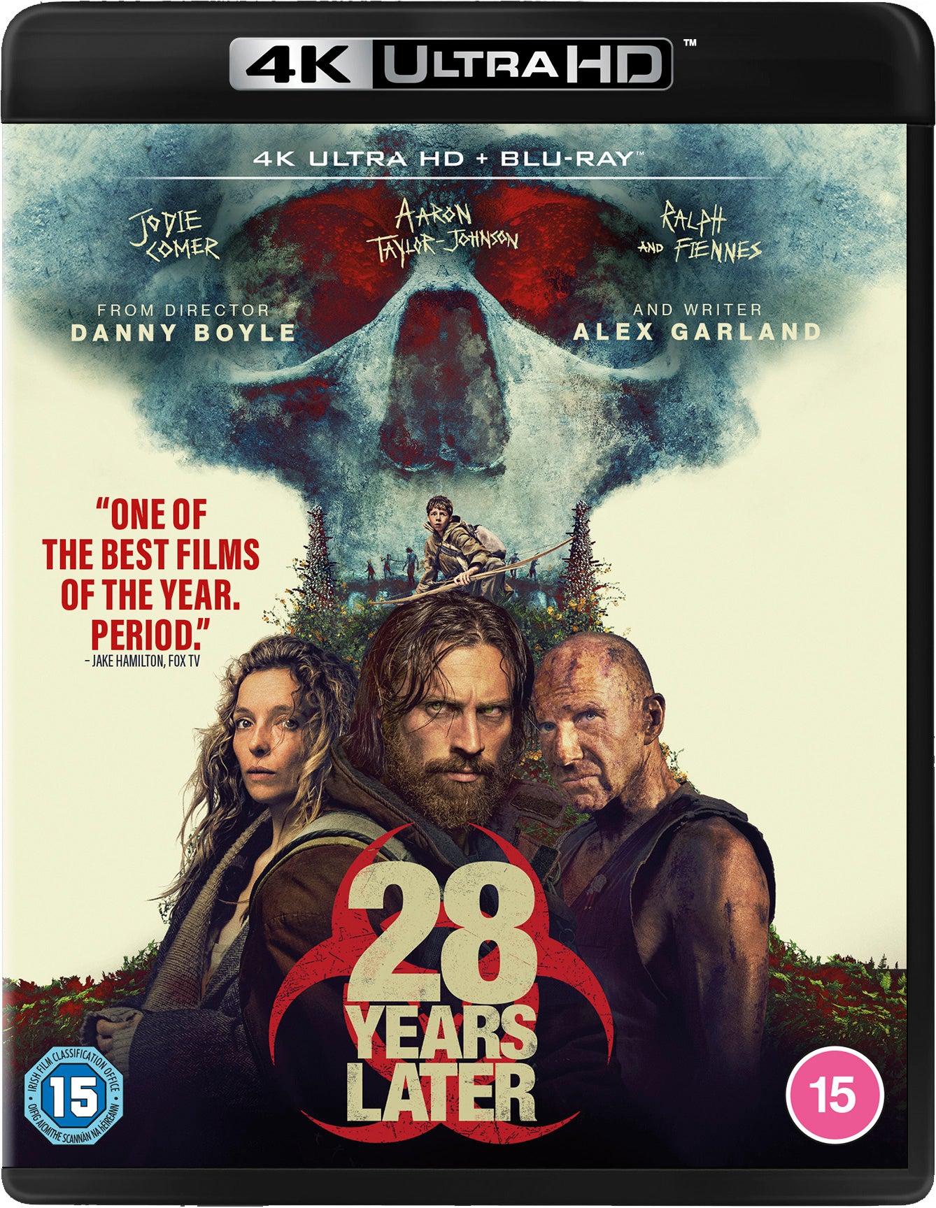 28 Years Later" Blu-ray cover featuring a distressed, post-apocalyptic scene.
