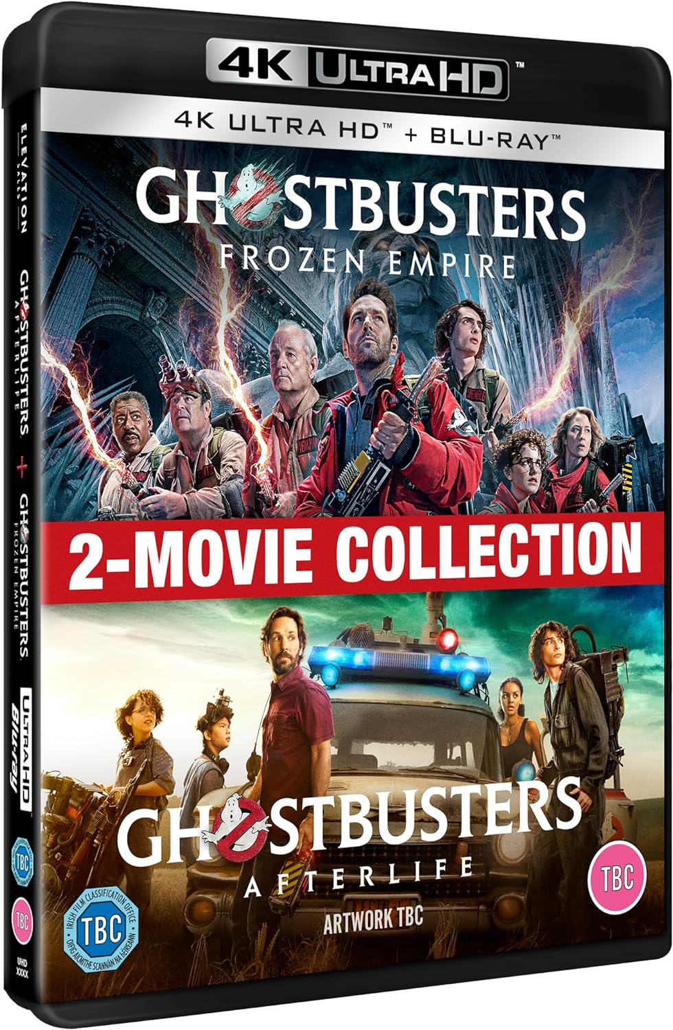 Ghostbusters Afterlife/Frozen Empire 4K UHD and Blu-ray movie collection case.