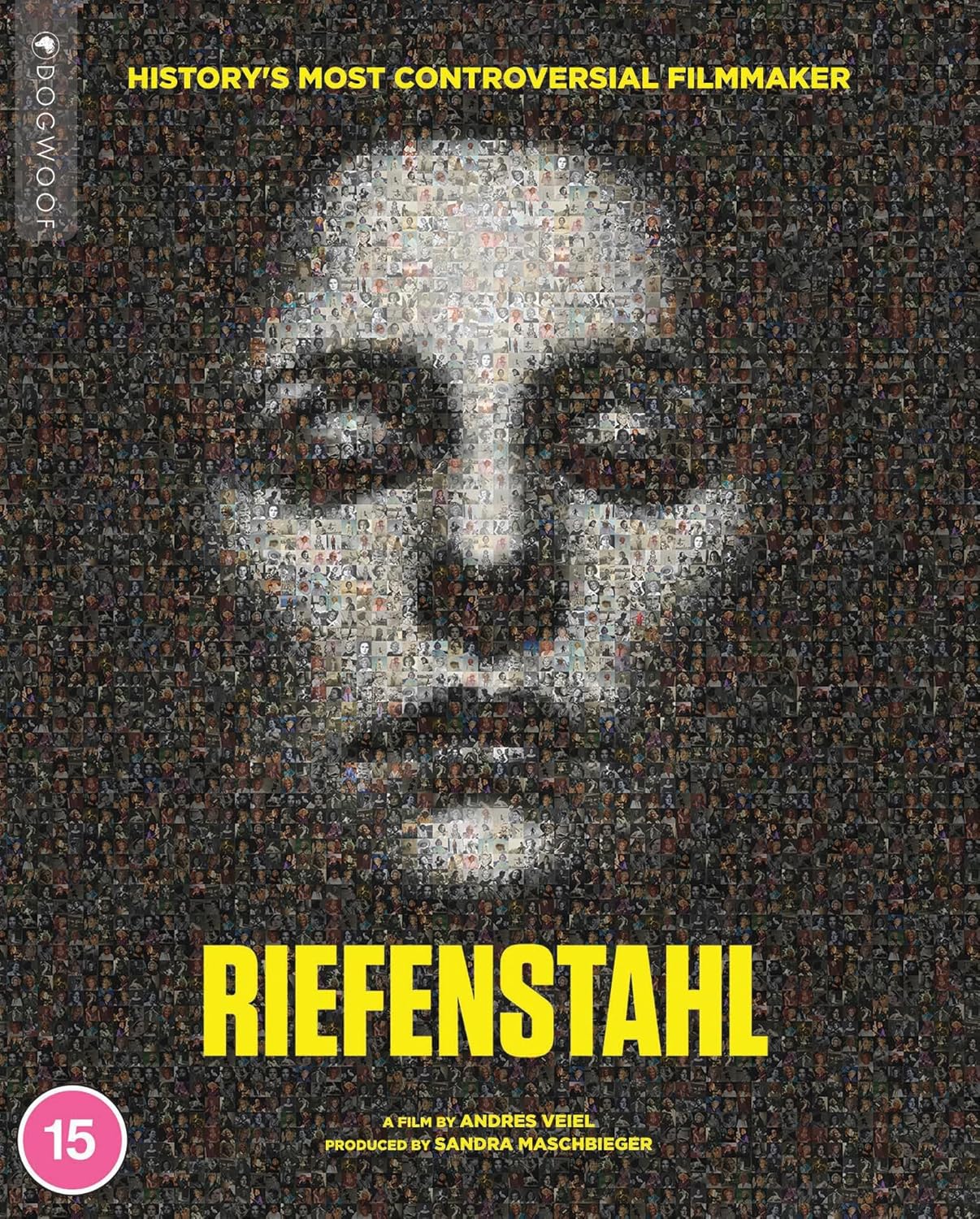 Blu-ray cover art featuring a face composed of a mosaic of many small photographs.