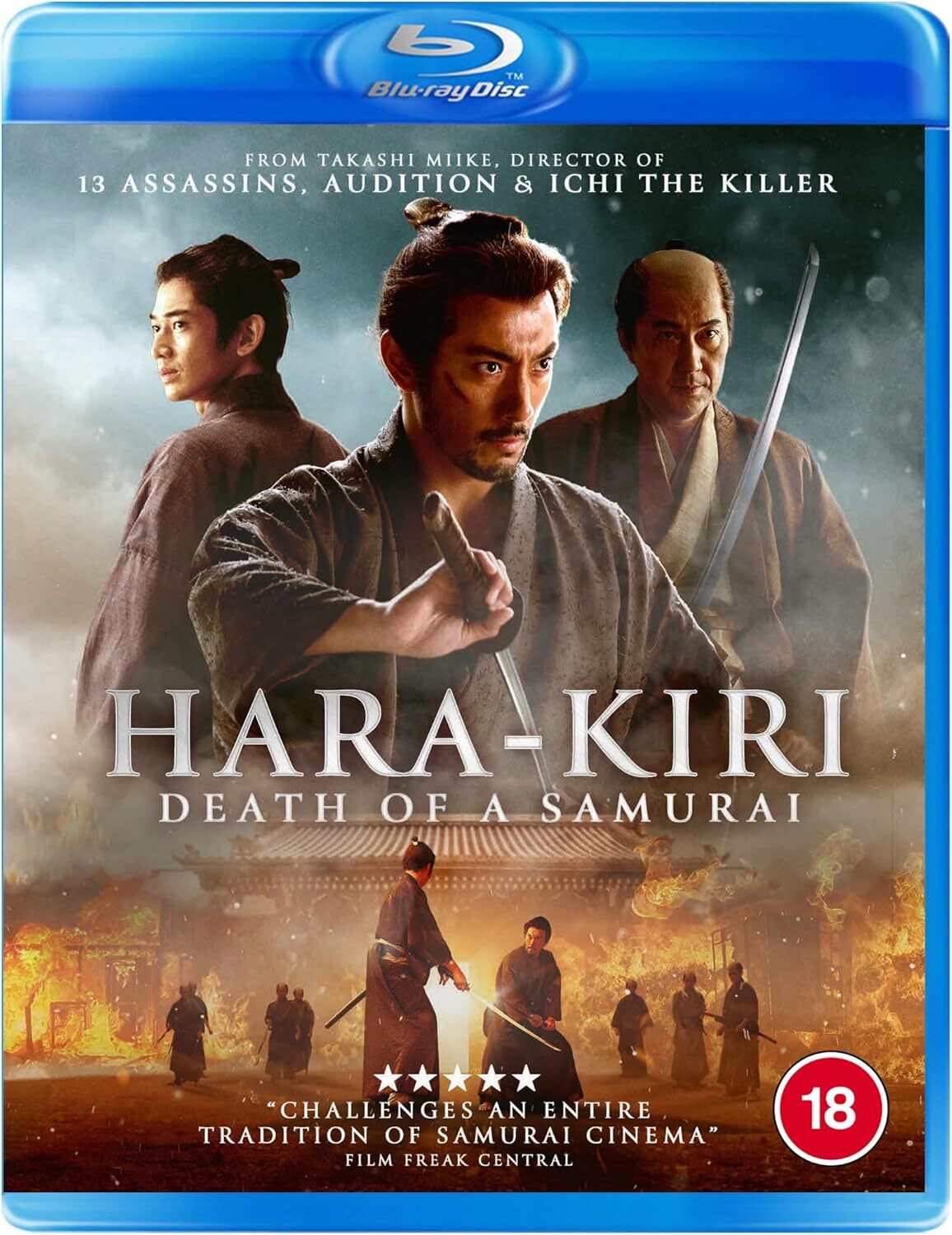 Blu-ray cover for "Hara-Kiri: Death of a Samurai" featuring samurai with swords.