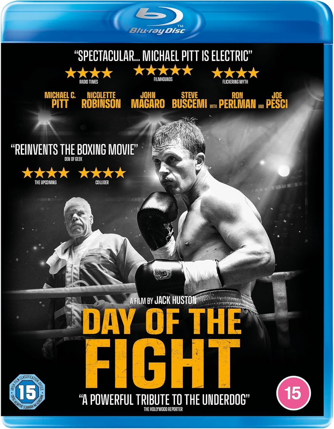 Blu-ray cover for "Day of the Fight" featuring a boxer in a ring.