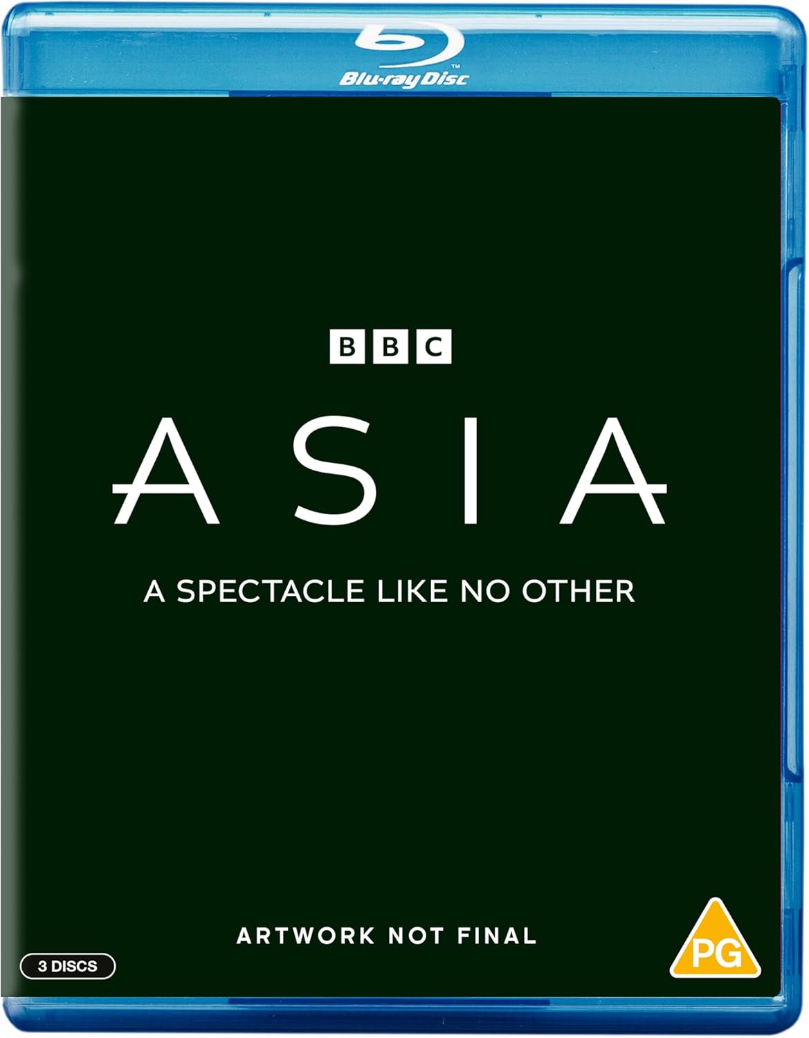 Blu-ray cover for "Asia" documentary series, BBC logo, PG rating.