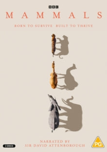 DVD cover for “Mammals” featuring silhouettes of animals and their shadows.