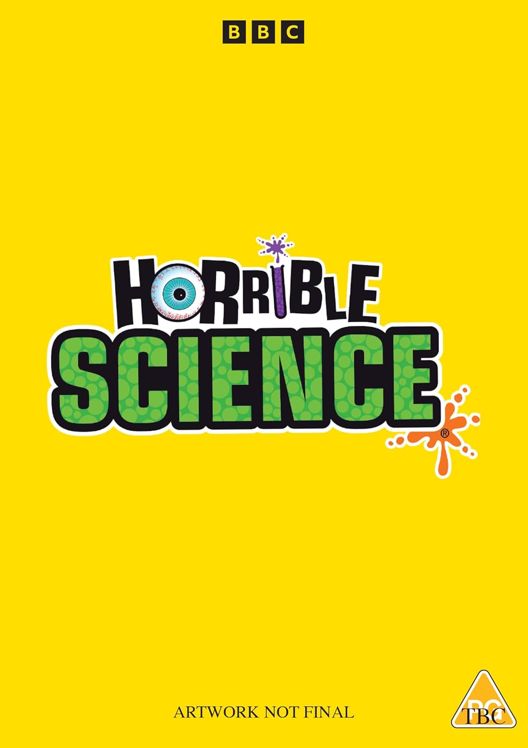 Horrible Science" DVD cover with green text, an eye, and BBC logo on yellow.