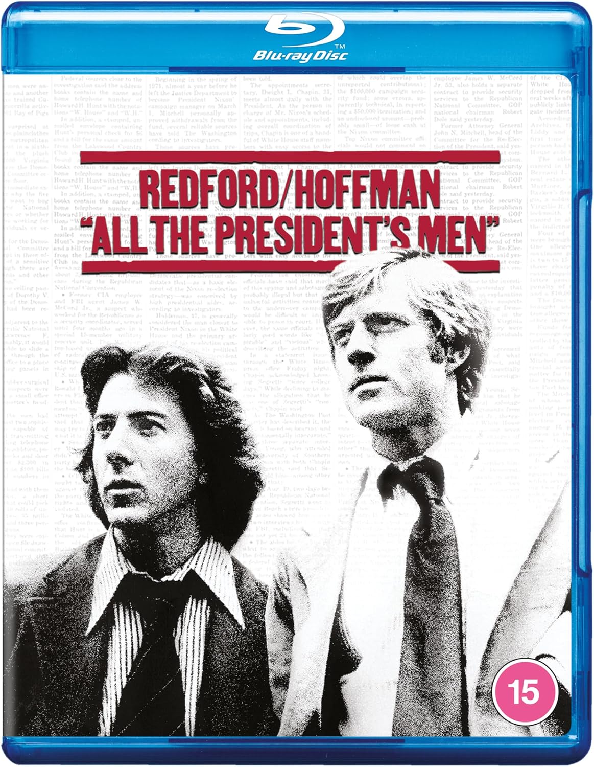 All the President's Men" Blu-ray cover featuring Redford and Hoffman.
