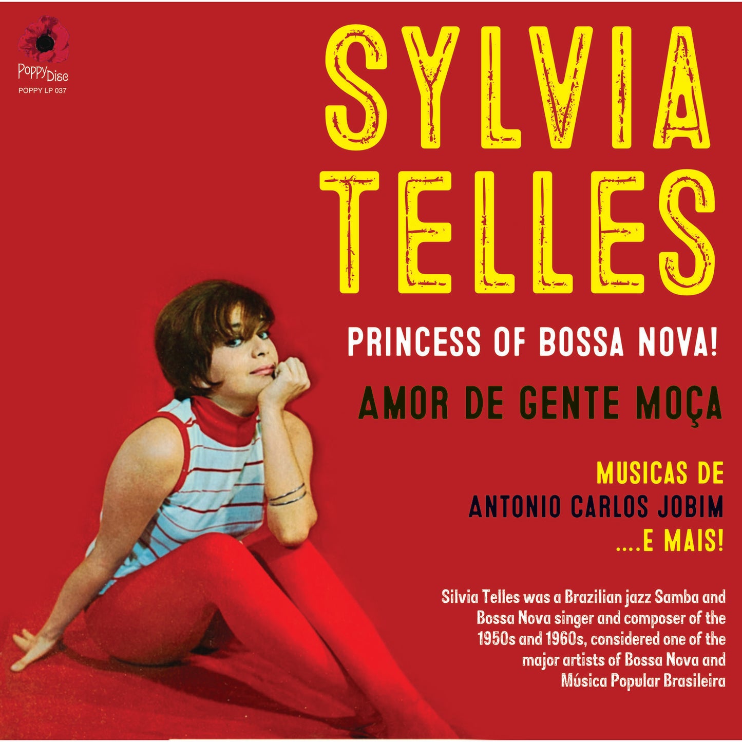 Record album cover featuring singer Sylvia Telles in a red dress.