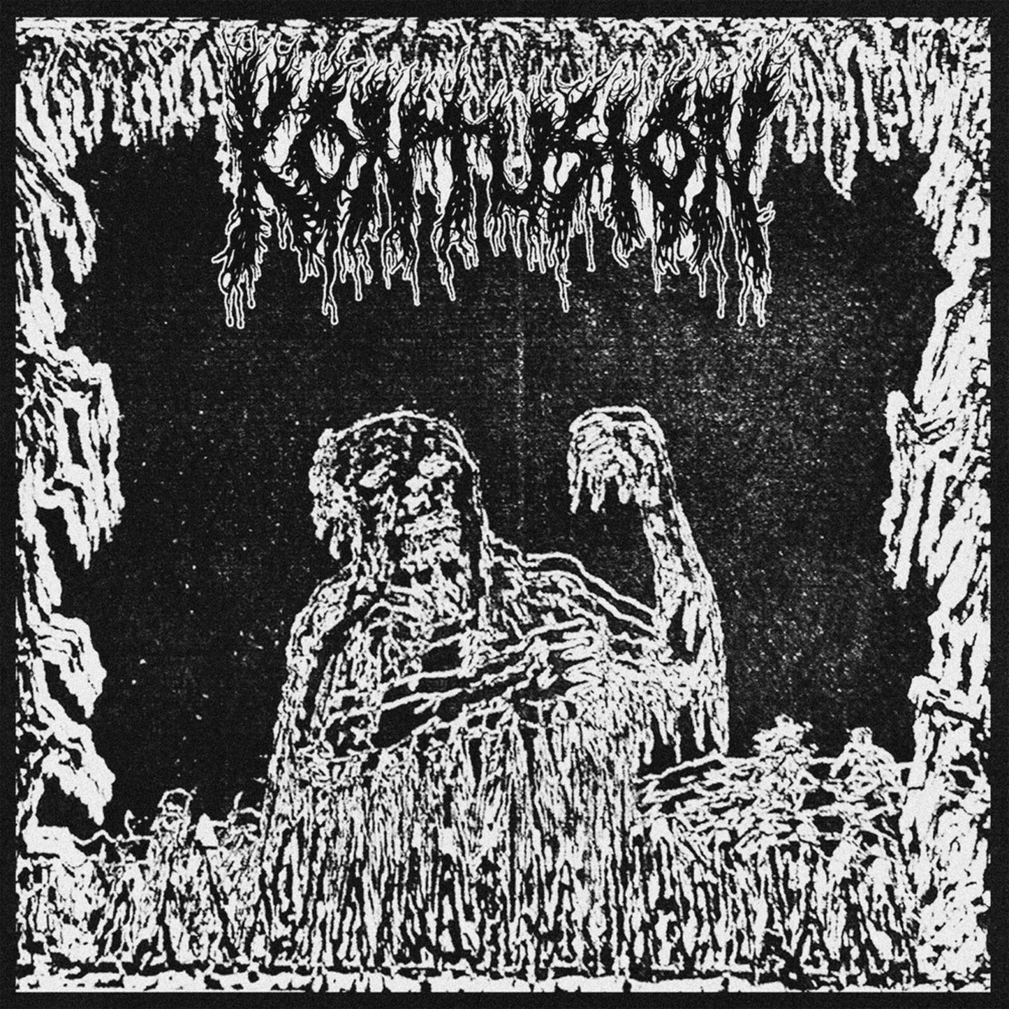 Black and white album cover depicting a distorted, monstrous figure.