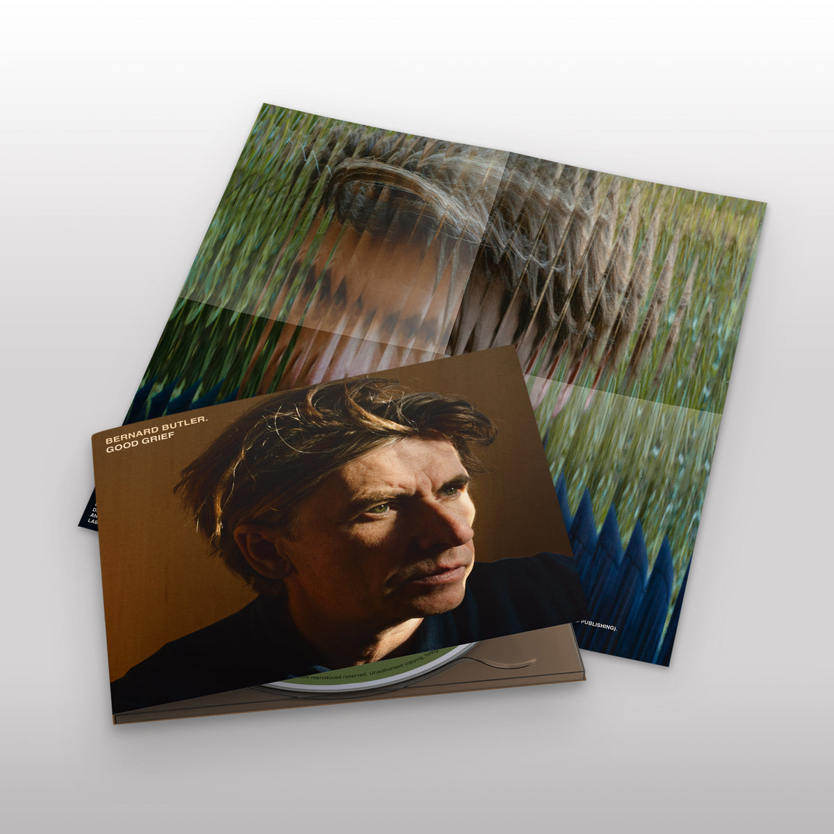 CD case with portrait of Bernard Butler and abstract green artwork.