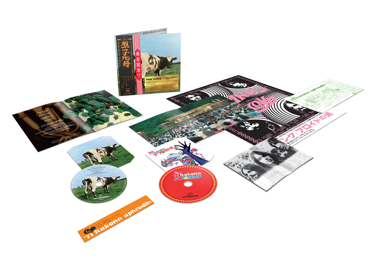 Pink Floyd “Hakone Aphrodite” CD box set with cow imagery and booklets.