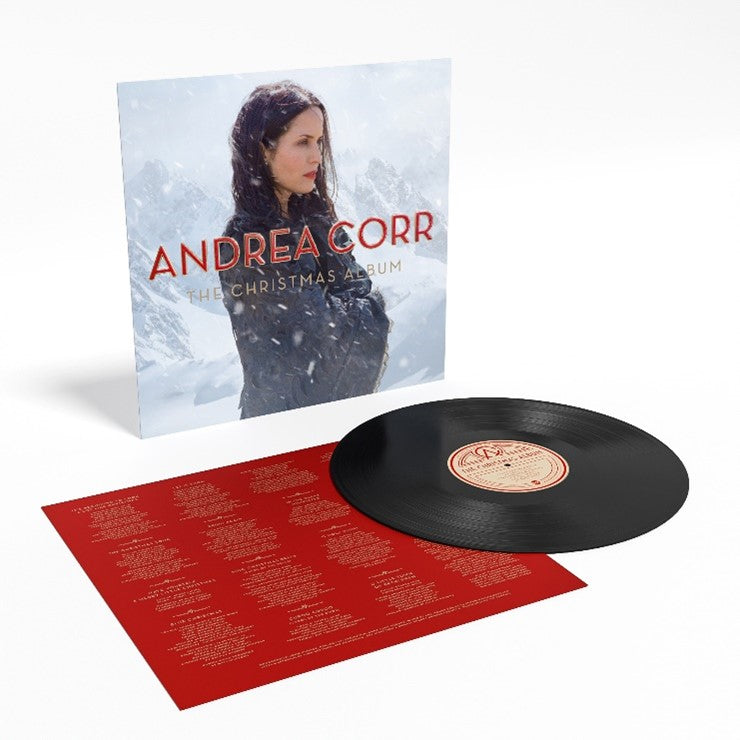 Andrea Corr Christmas album vinyl record with cover and patterned sleeve.