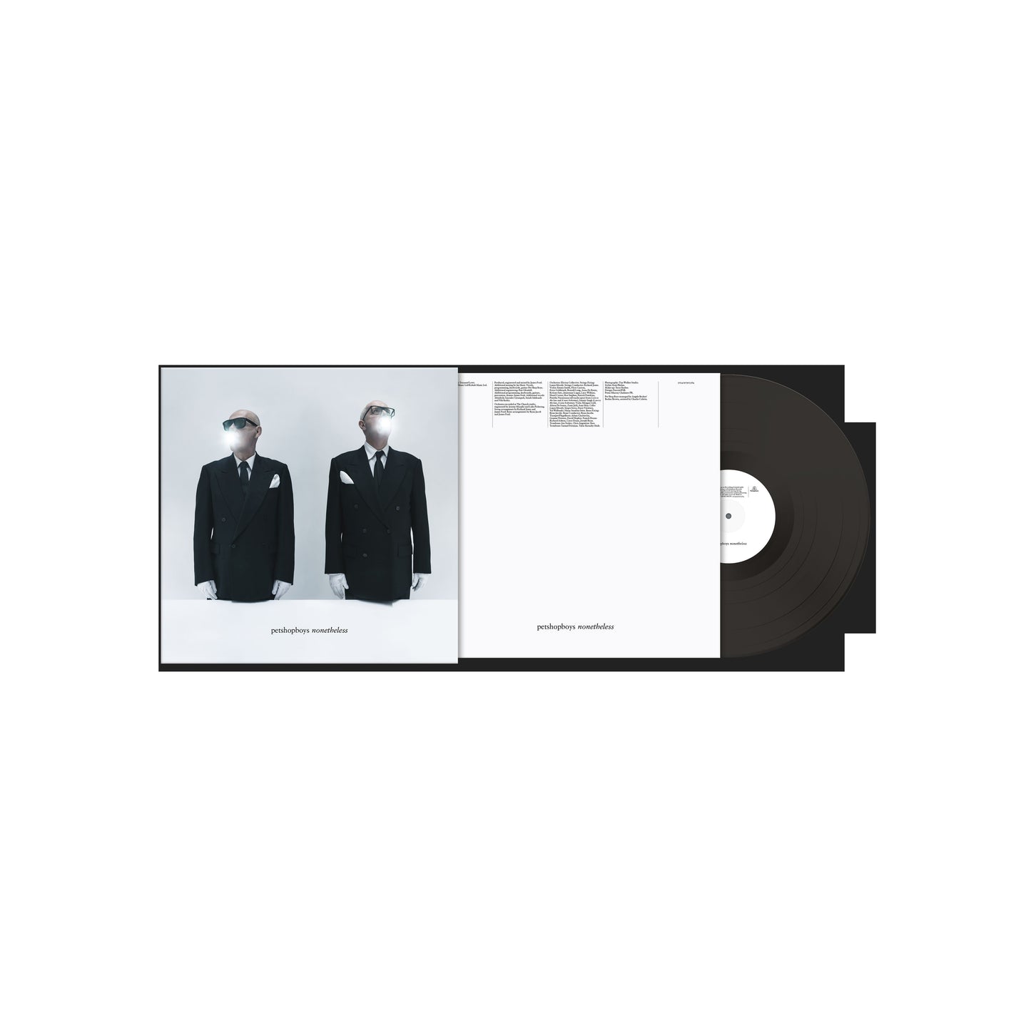Pet Shop Boys "Nonetheless" vinyl record with suited figures on cover.