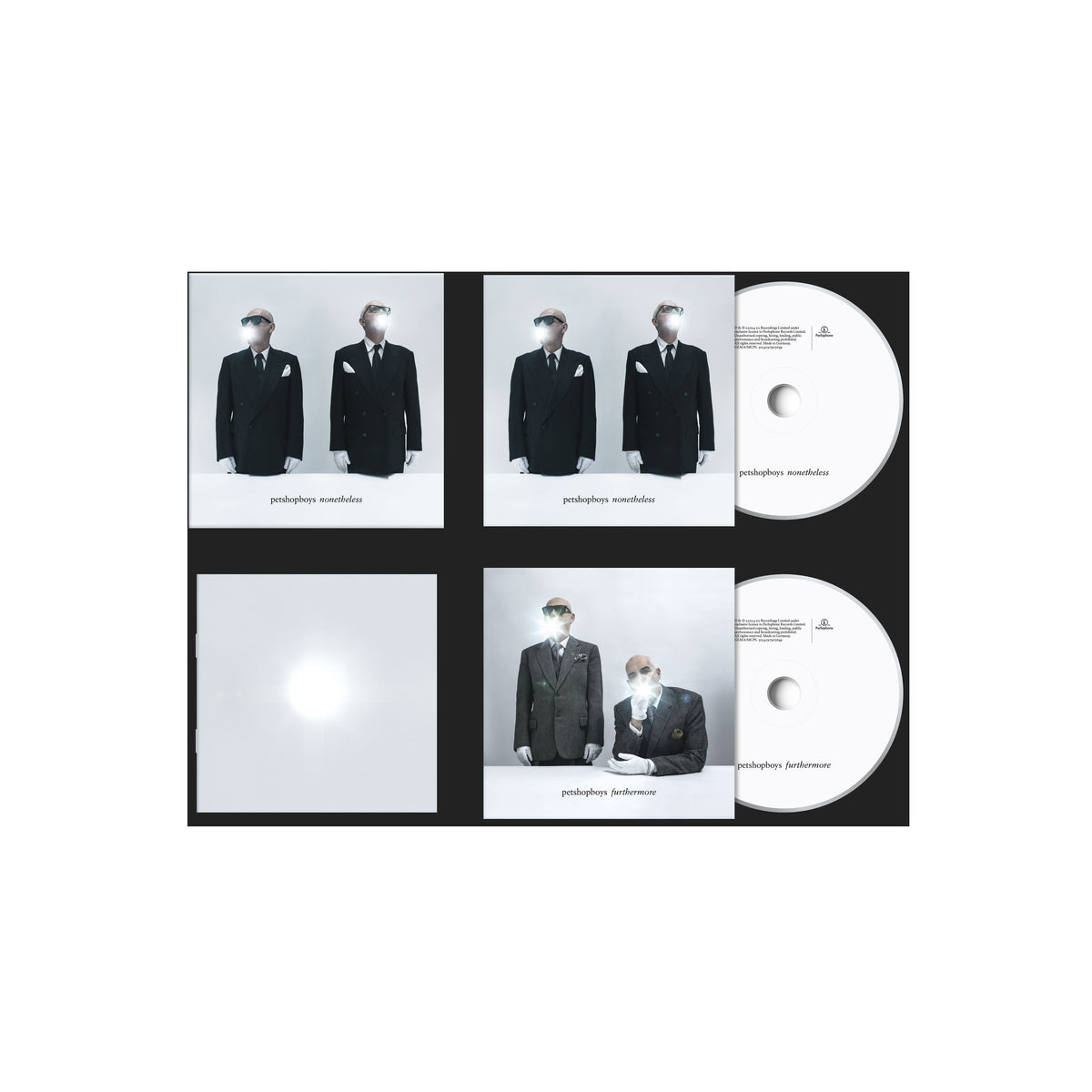 Pet Shop Boys “Nonetheless (Deluxe)” CD packaging with suited figures.