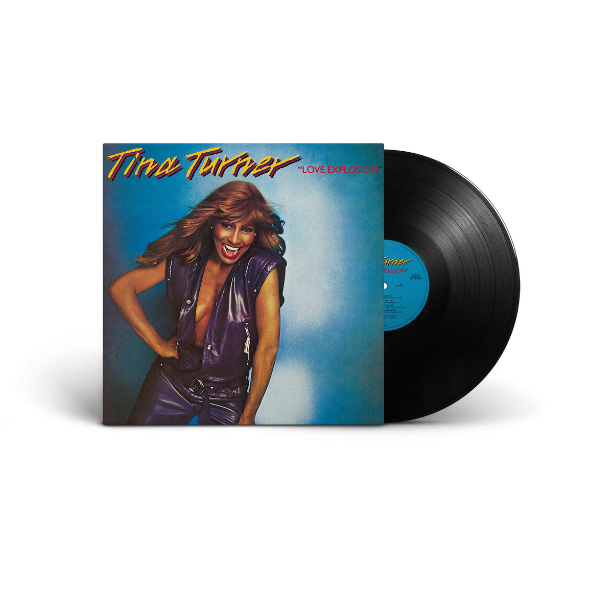 Tina Turner “Love Explosion” vinyl record with cover art featuring the artist.