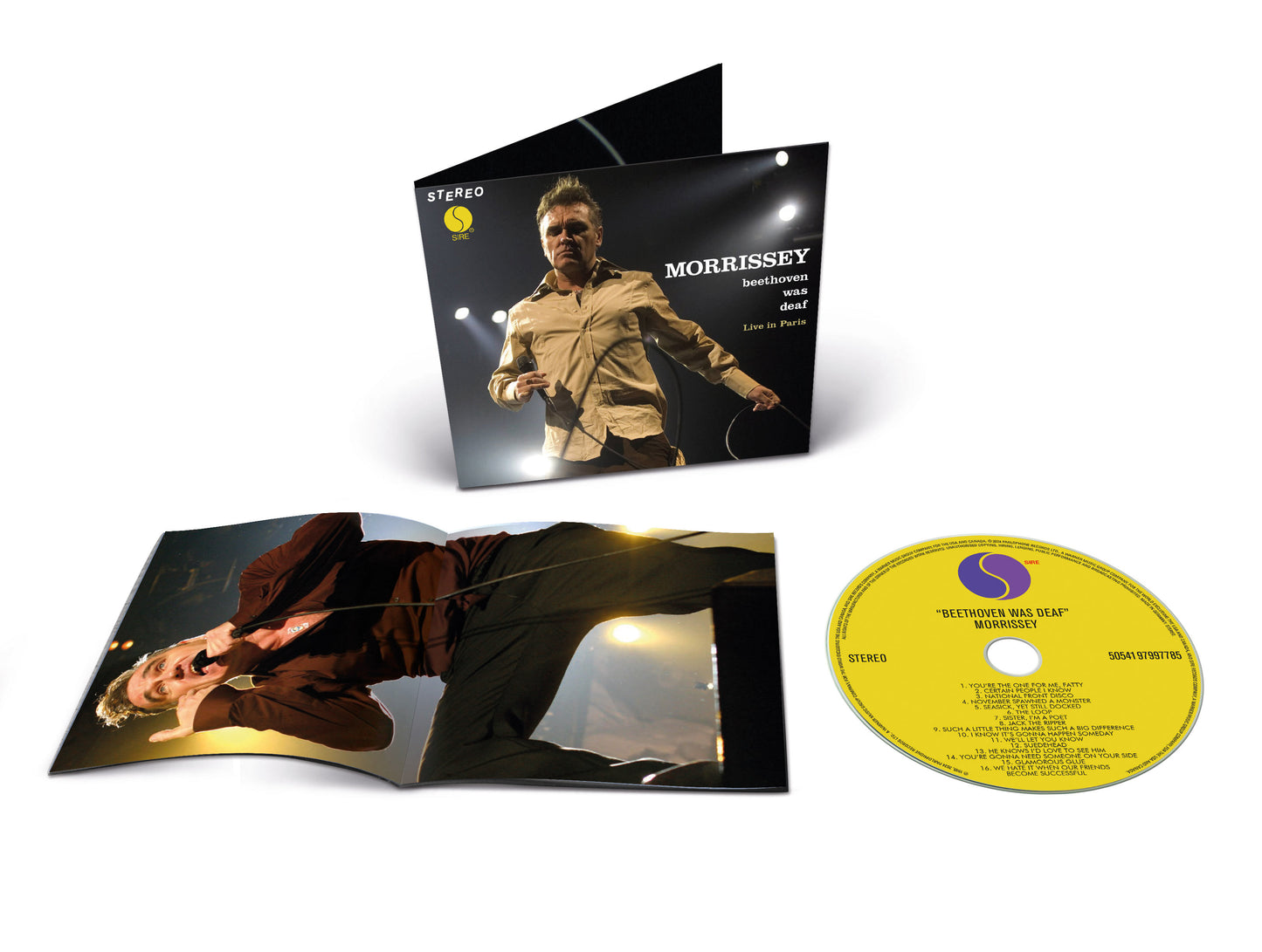 Morrissey “Beethoven Was Deaf” CD case, disc, and insert with portrait.