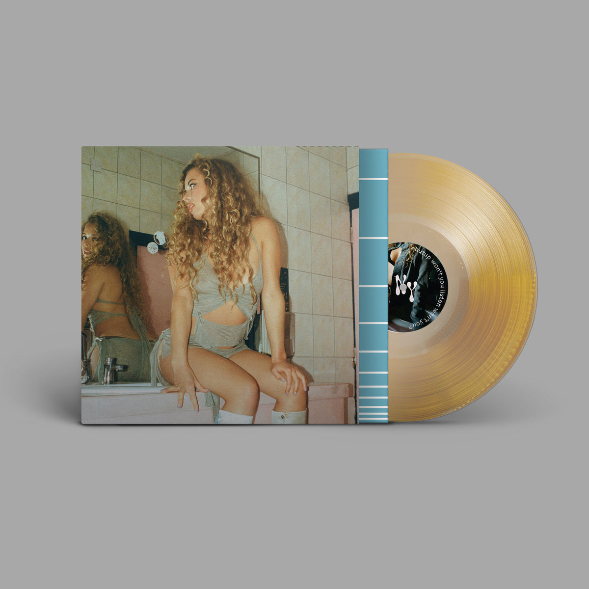 Nilüfer Yanya album cover and translucent amber vinyl record.