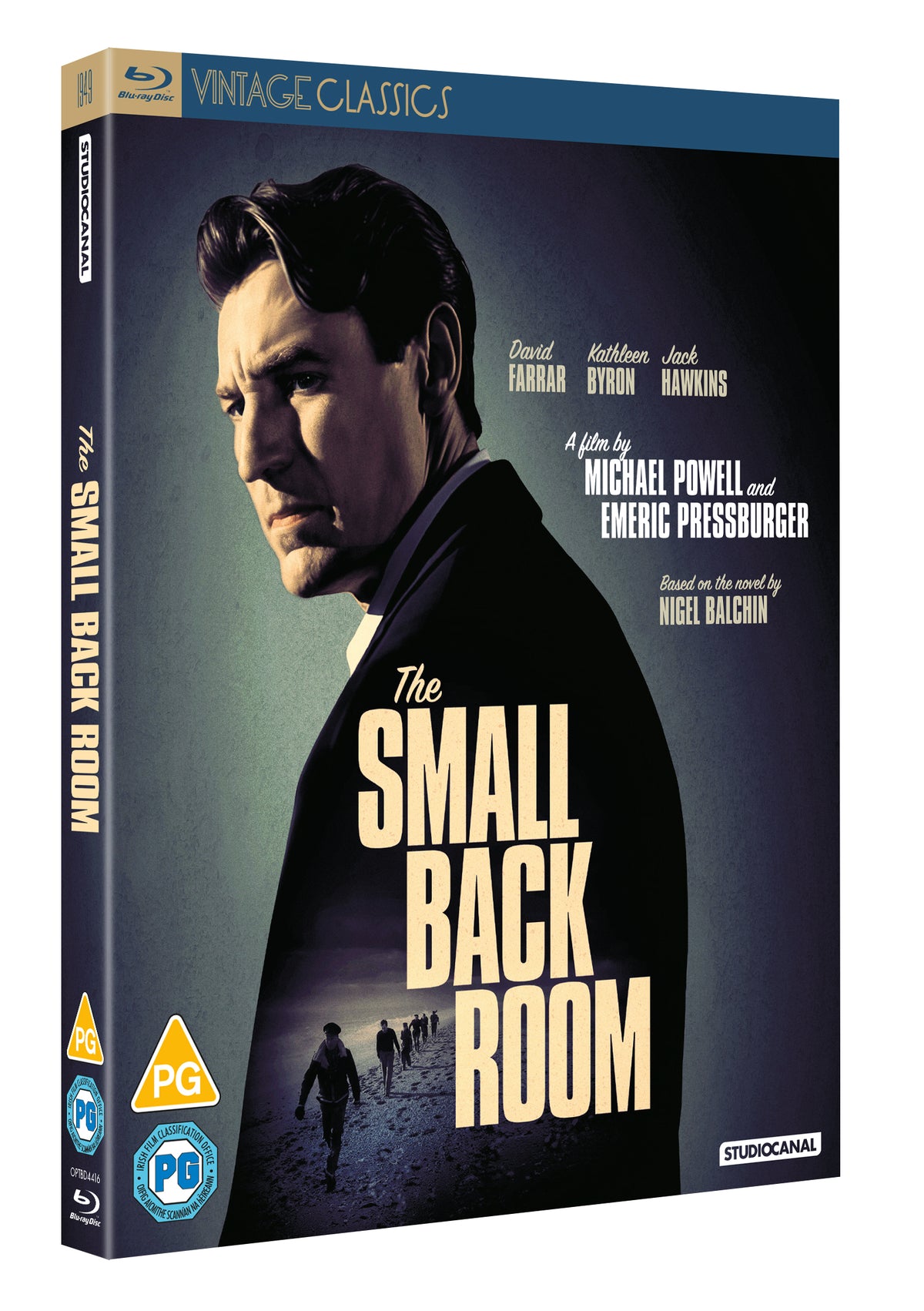Blu-ray cover for "The Small Back Room" featuring a man in a suit.