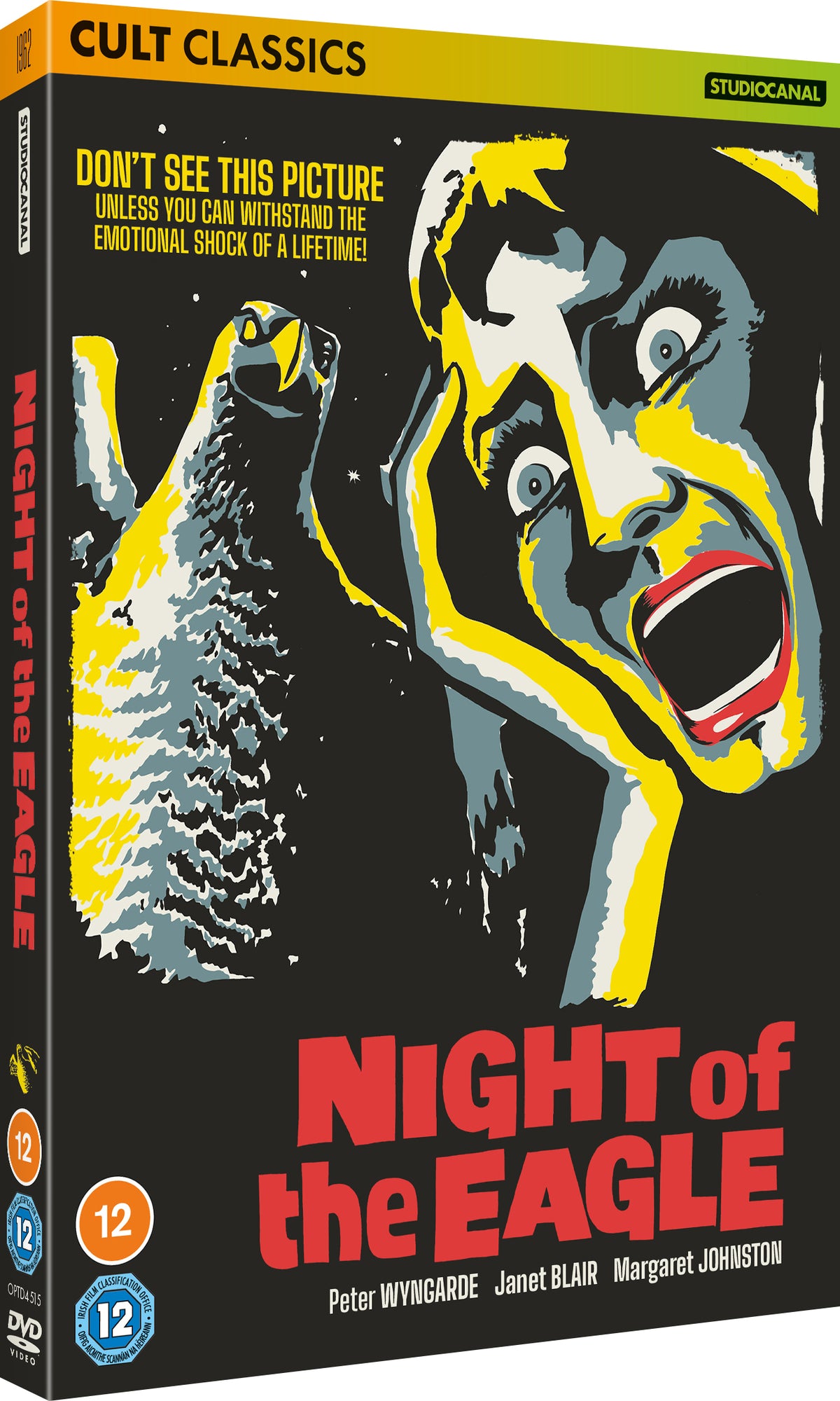 DVD cover for "Night of the Eagle" featuring a man and a large bird.
