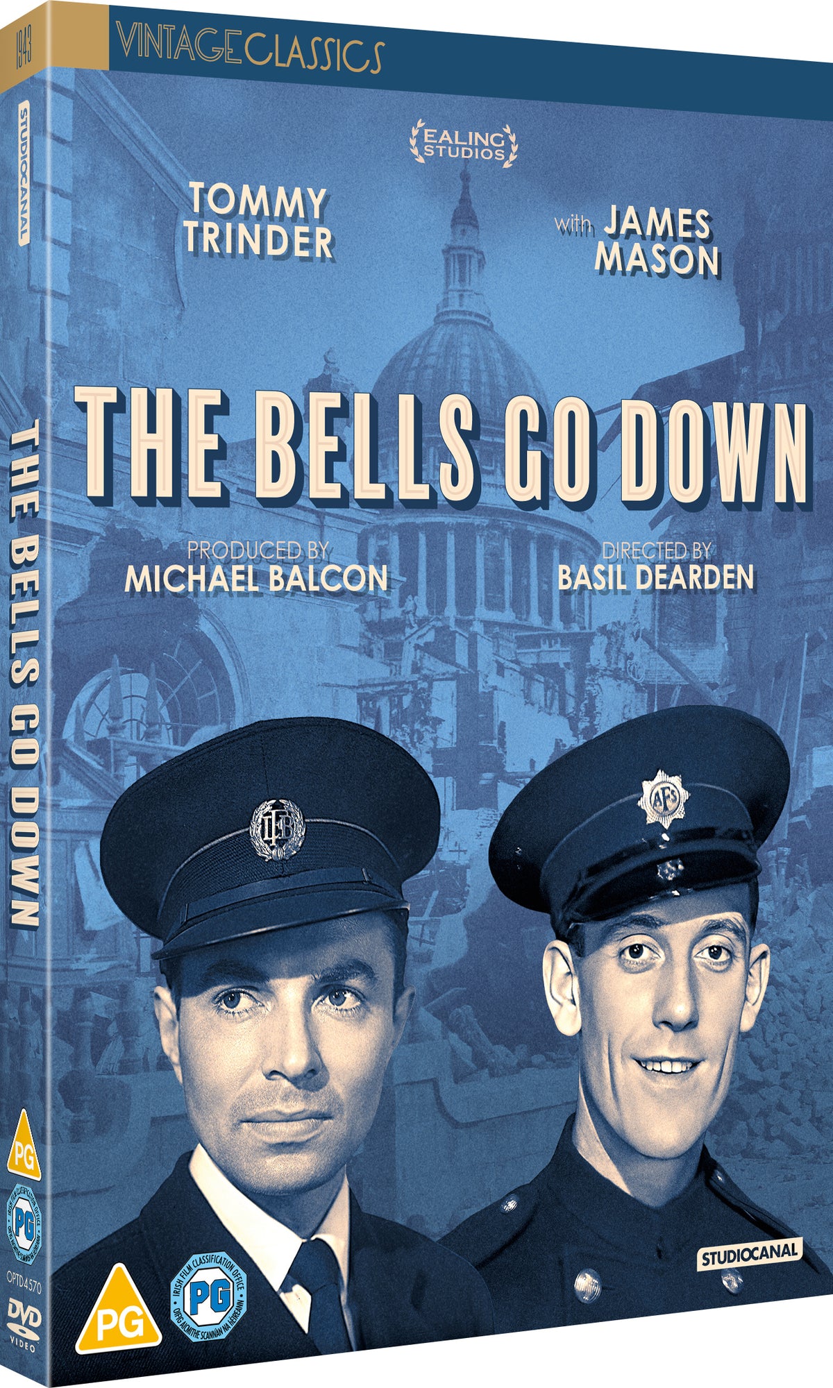 DVD cover for "The Bells Go Down" featuring two police officers.