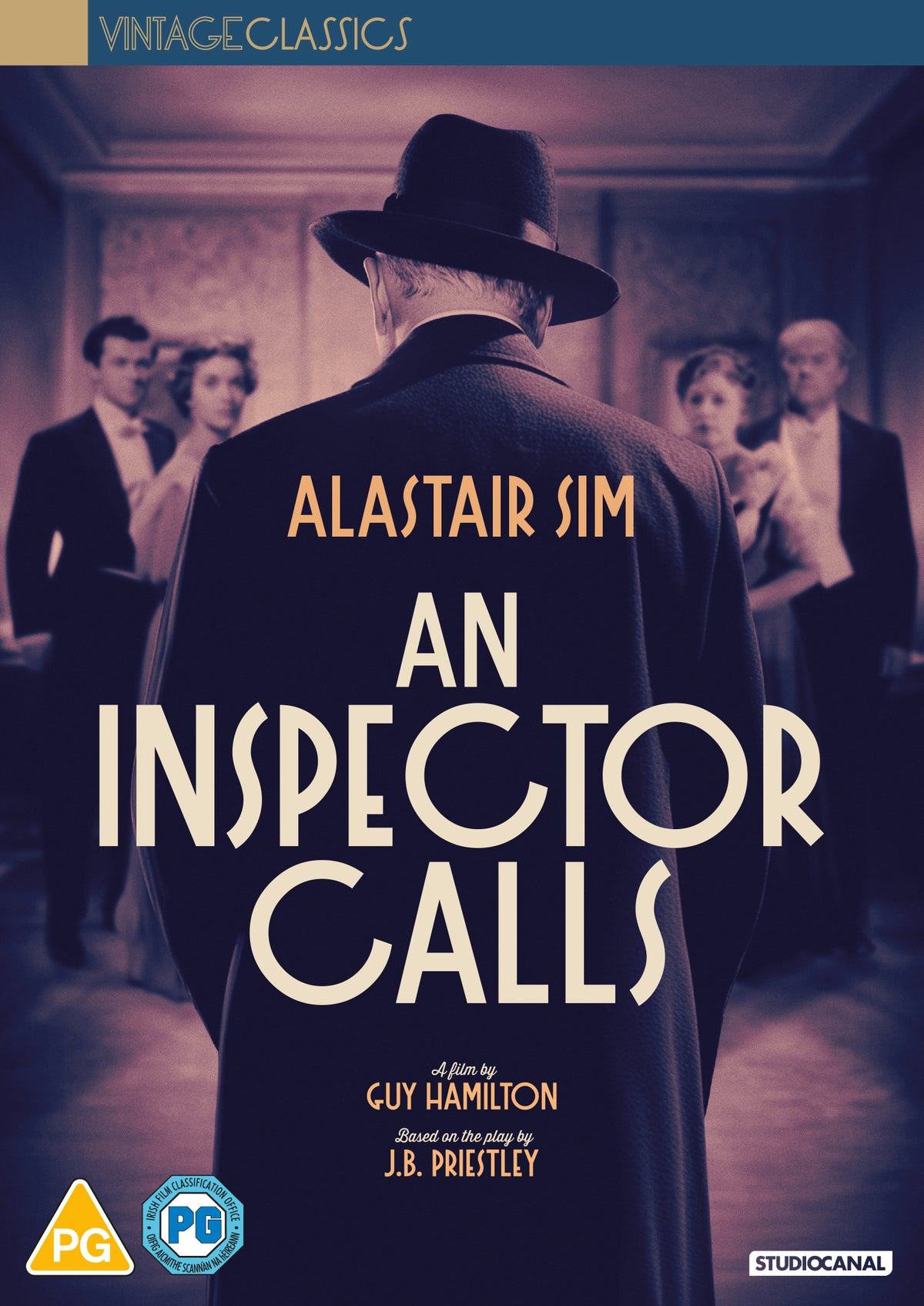 DVD cover for “An Inspector Calls” featuring a man in a hat.