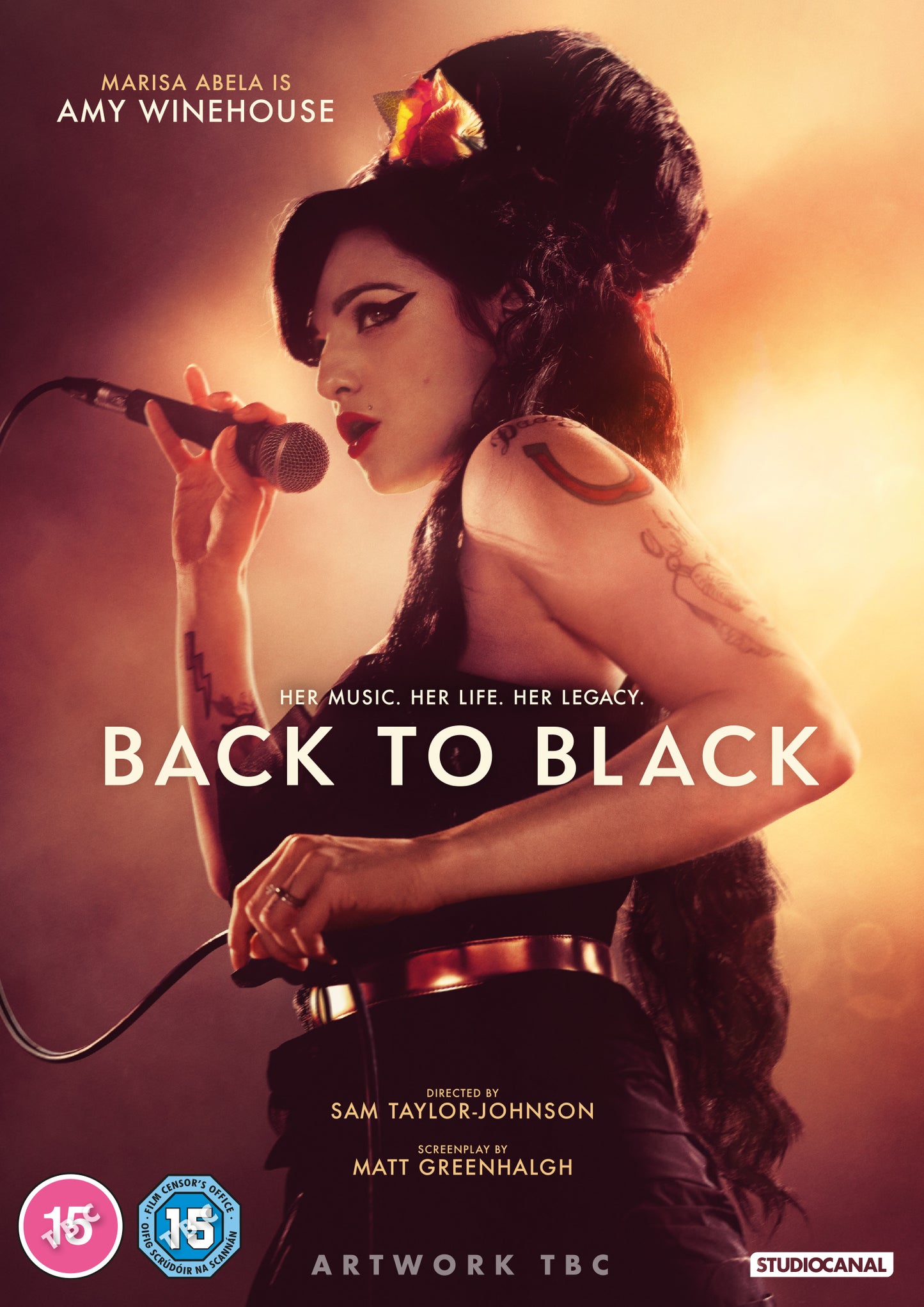 DVD cover for “Back to Black” biopic featuring Amy Winehouse.