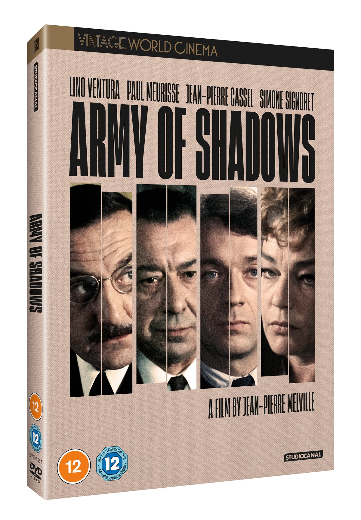 DVD cover for "Army Of Shadows" featuring three serious-faced men.