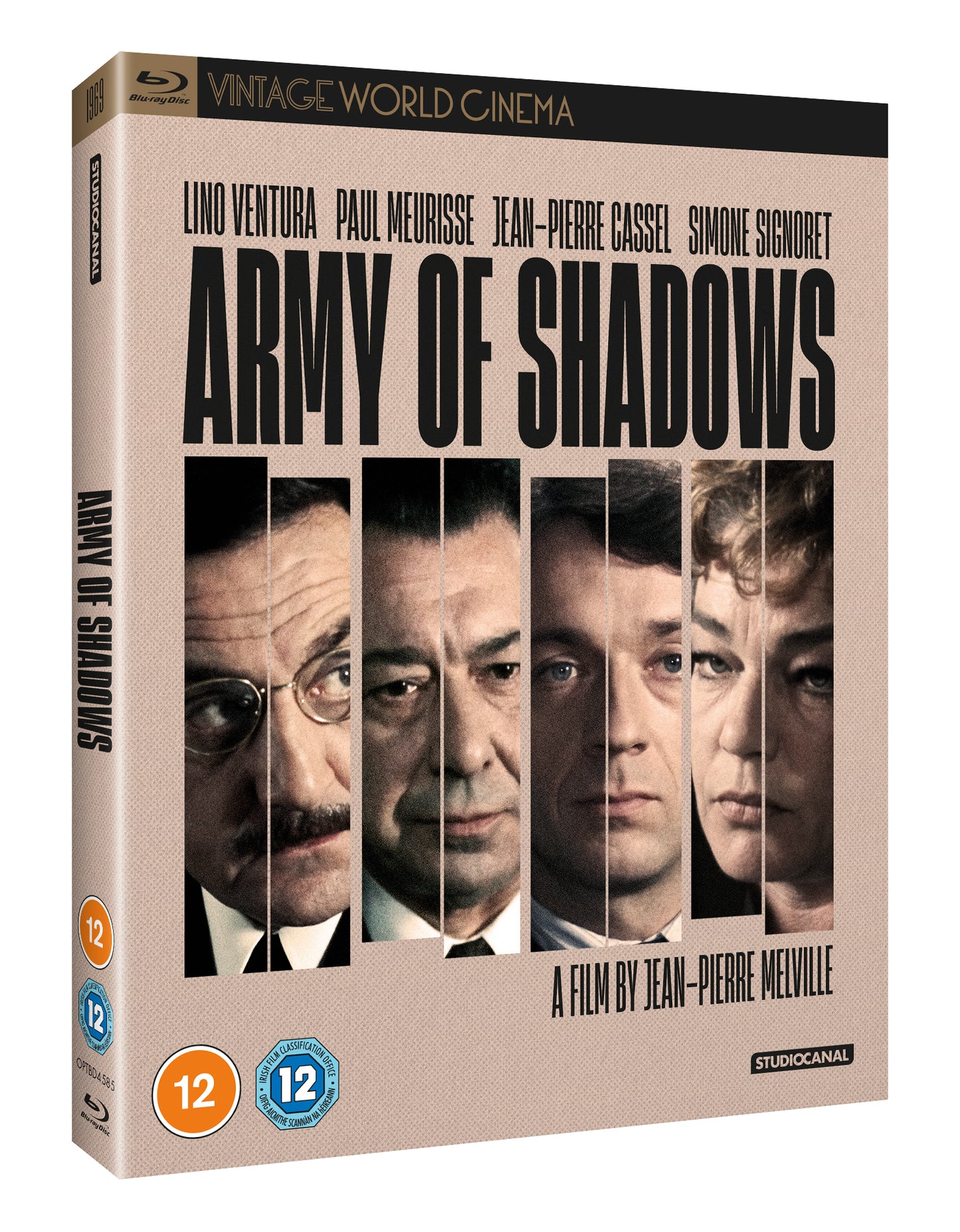 Blu-ray cover for "Army Of Shadows" featuring four shadowed faces.