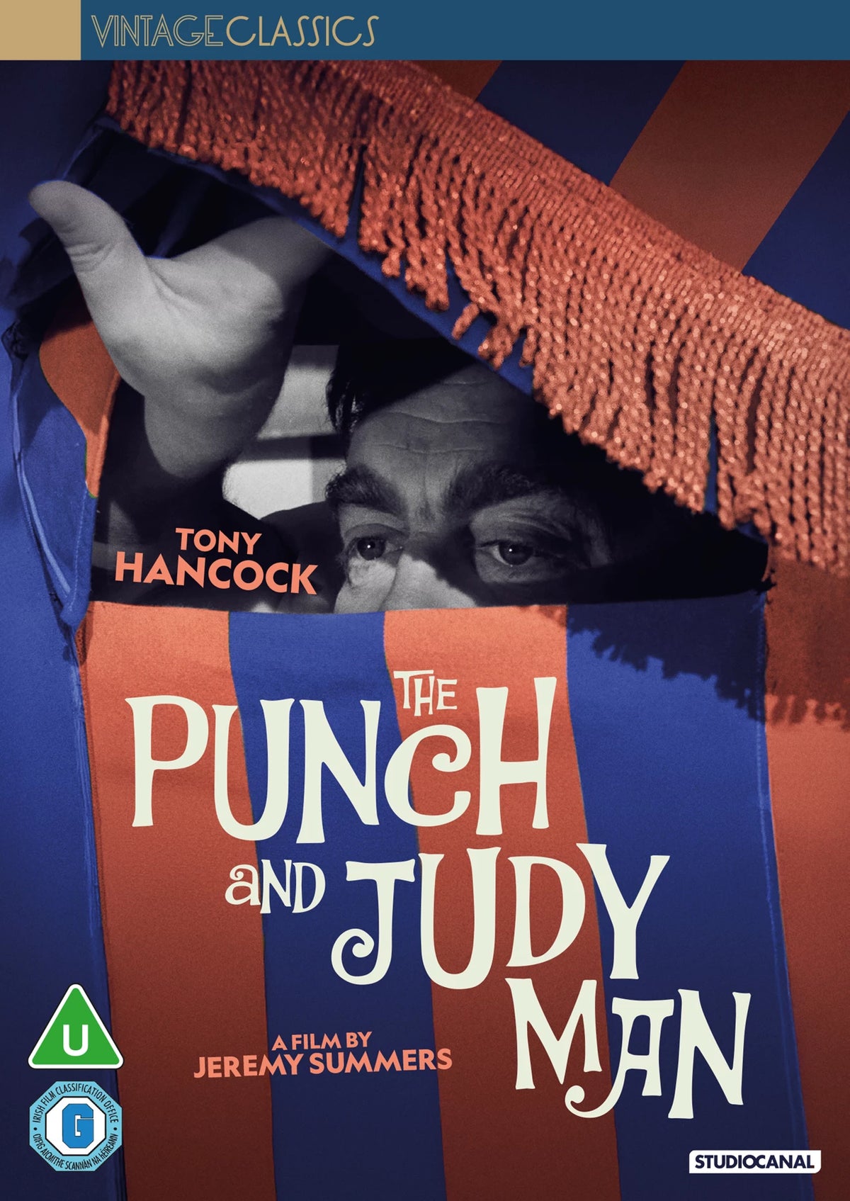 DVD cover for “The Punch and Judy Man” featuring Tony Hancock in costume.