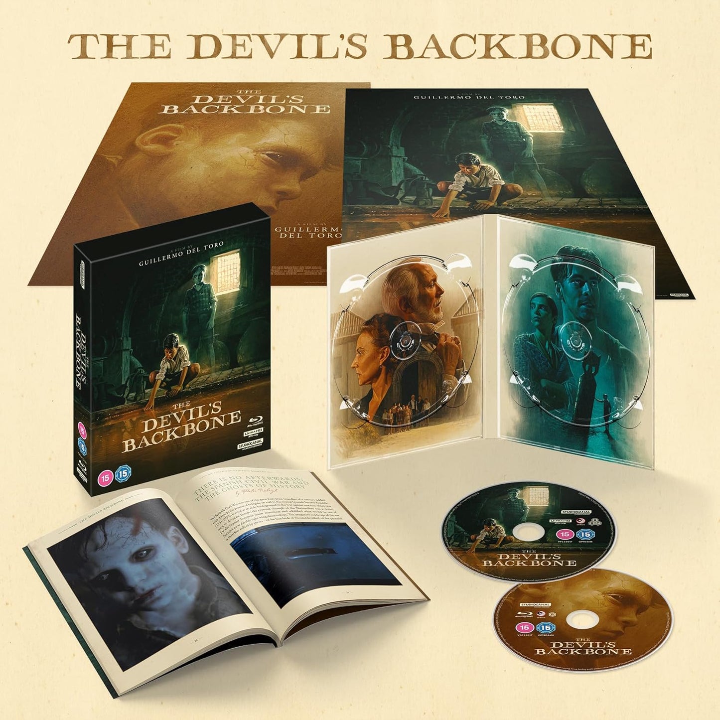 “The Devil’s Backbone” Blu-ray collector’s edition packaging with film imagery and discs.