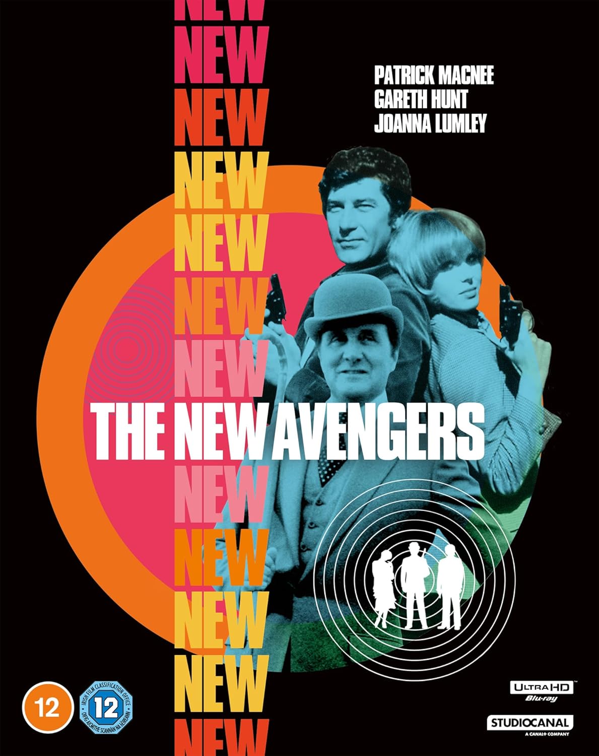 The New Avengers" Blu-ray cover featuring Patrick Macnee and Joanna Lumley.