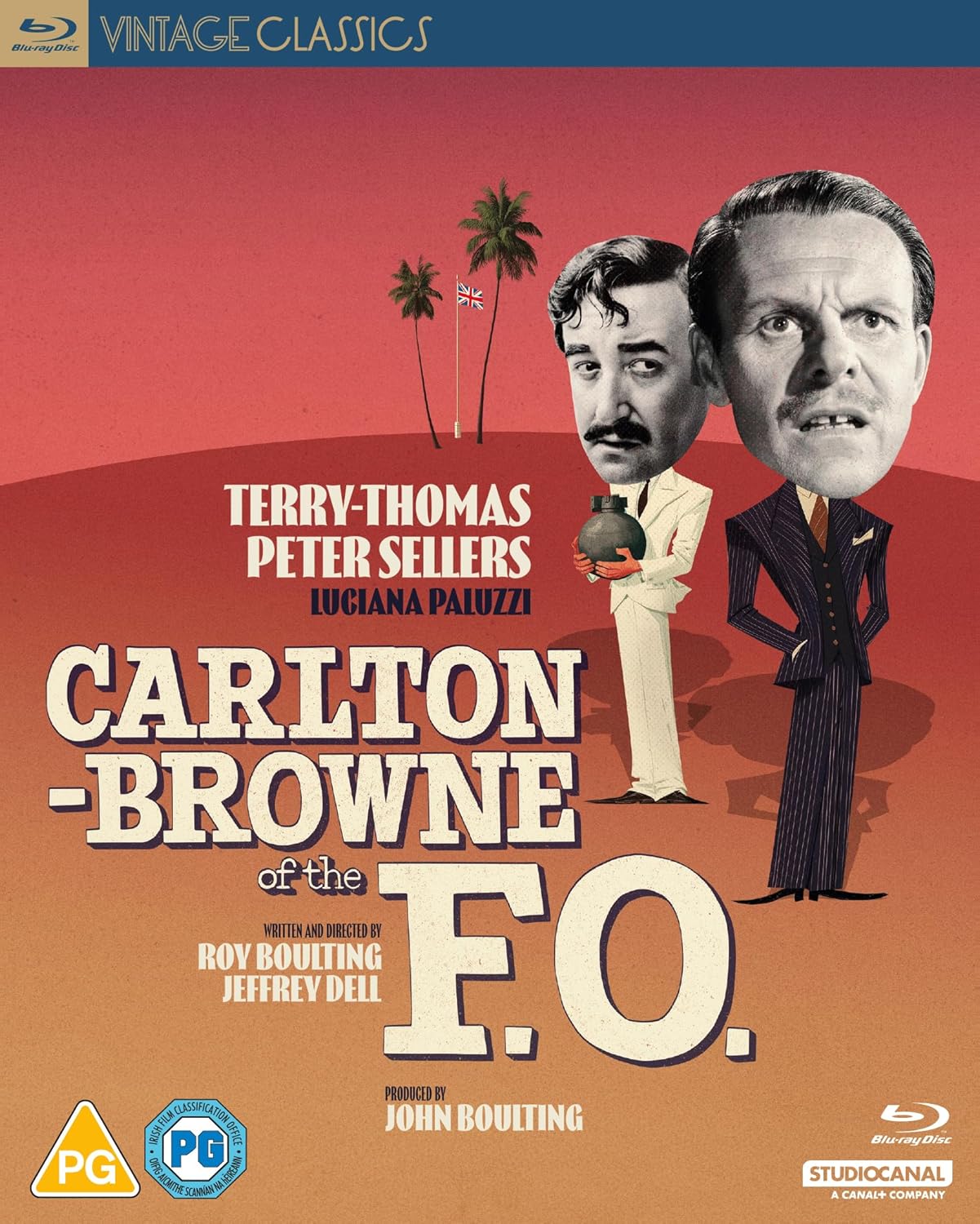 Blu-ray cover for "Carlton-Browne of the F.O." featuring Peter Sellers.
