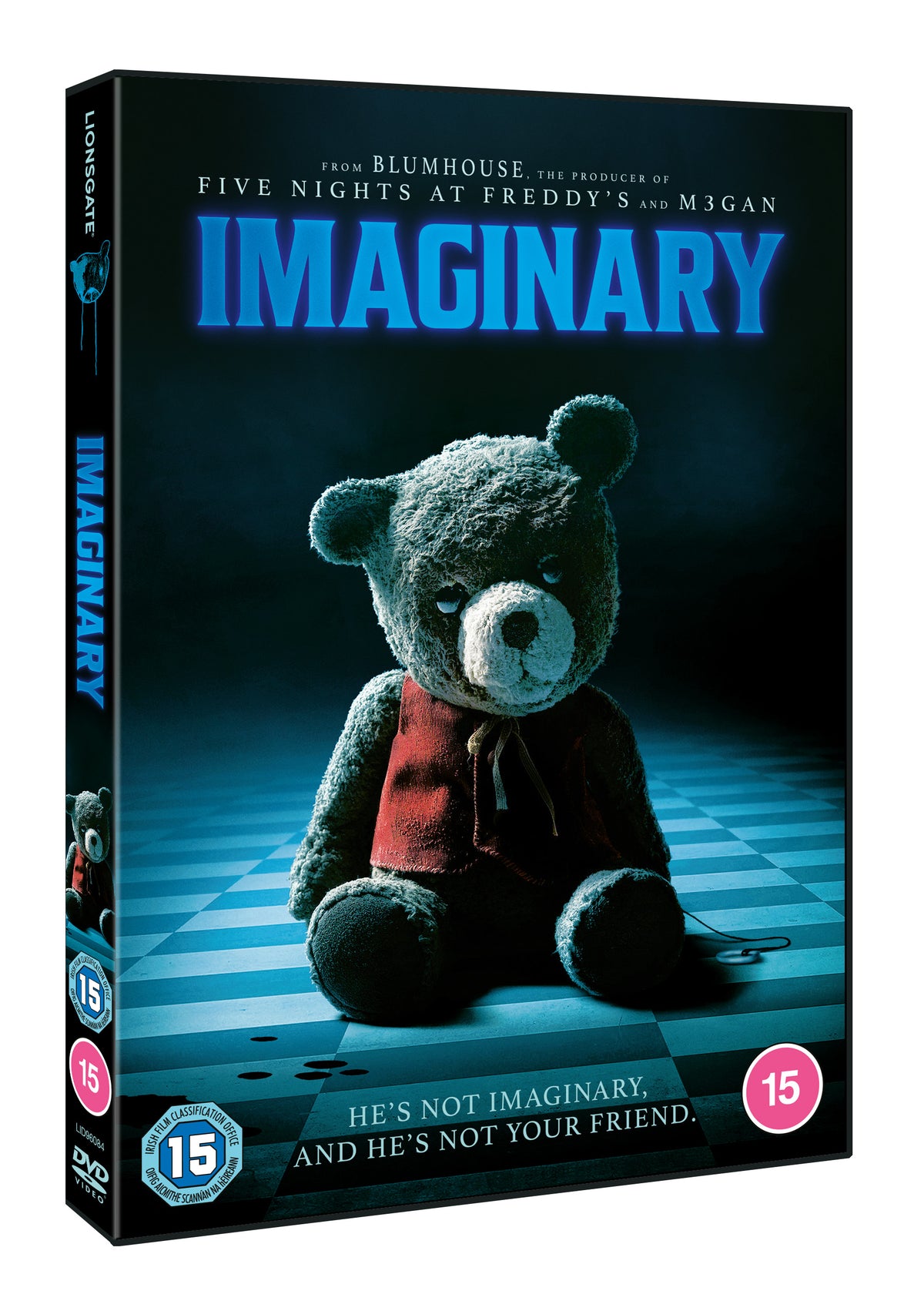 DVD cover for "Imaginary" featuring a worn teddy bear in a dark room.
