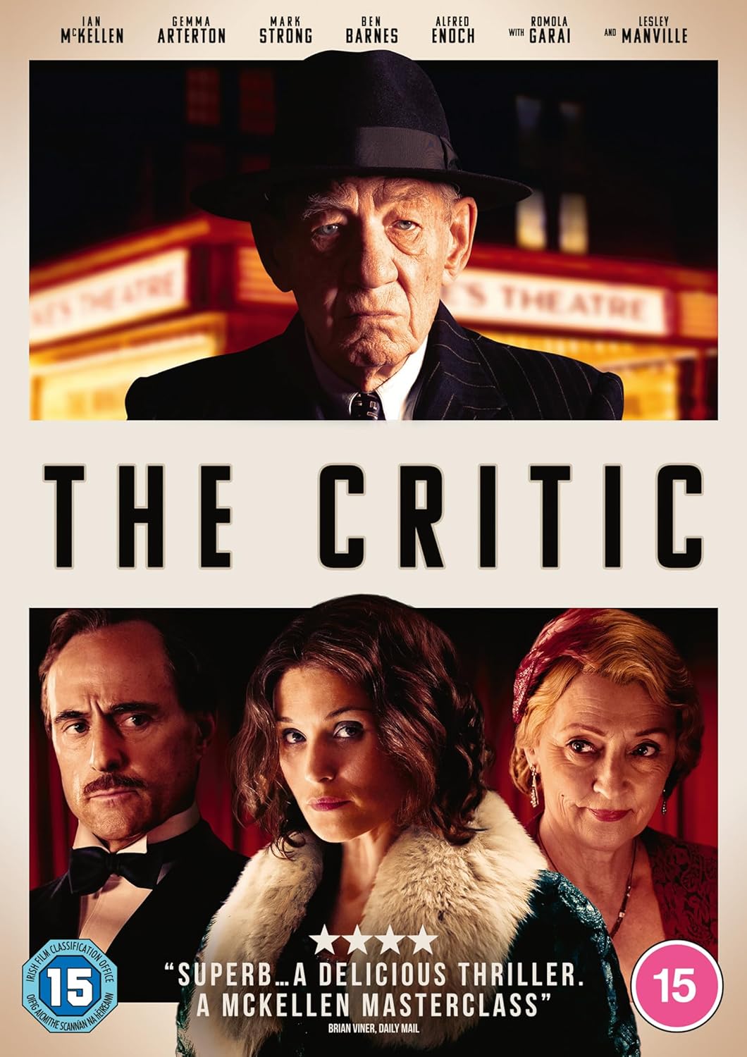 DVD cover for "The Critic" featuring Ian McKellen and Gemma Arterton.