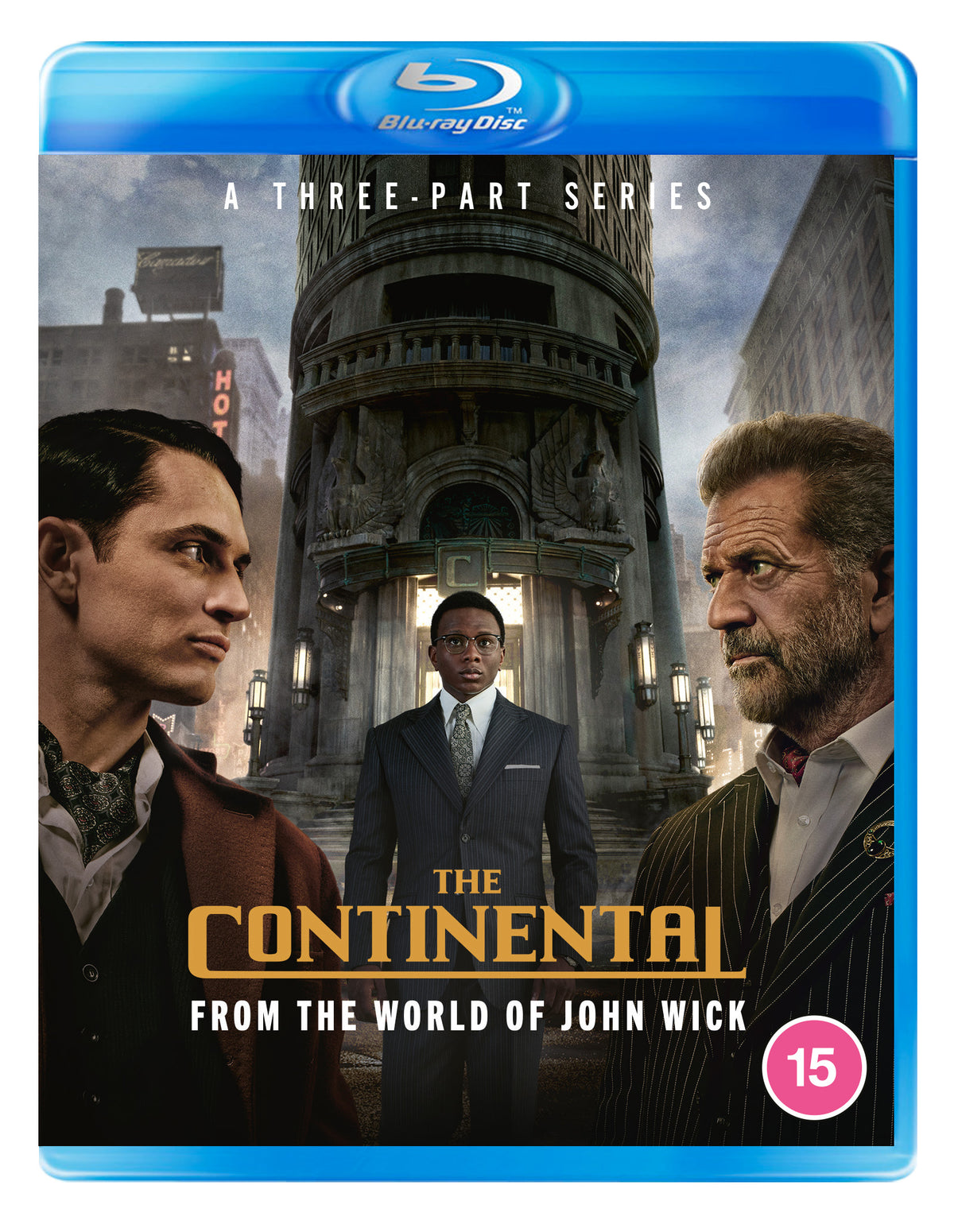 Blu-ray cover for "The Continental" featuring two men and a building.