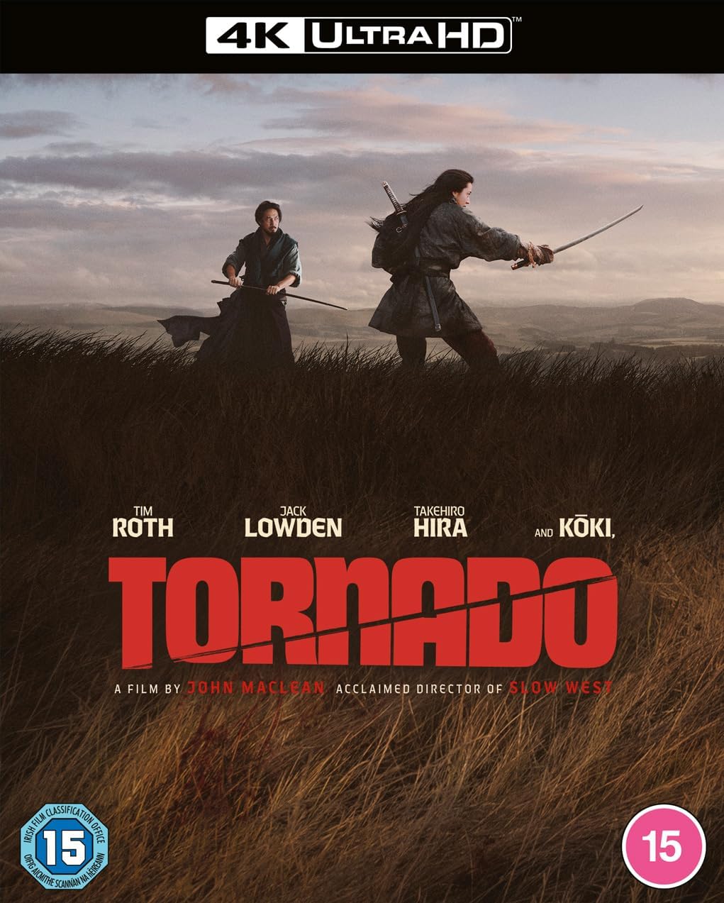 Tornado" Blu-ray cover featuring two figures facing off in a stormy field.